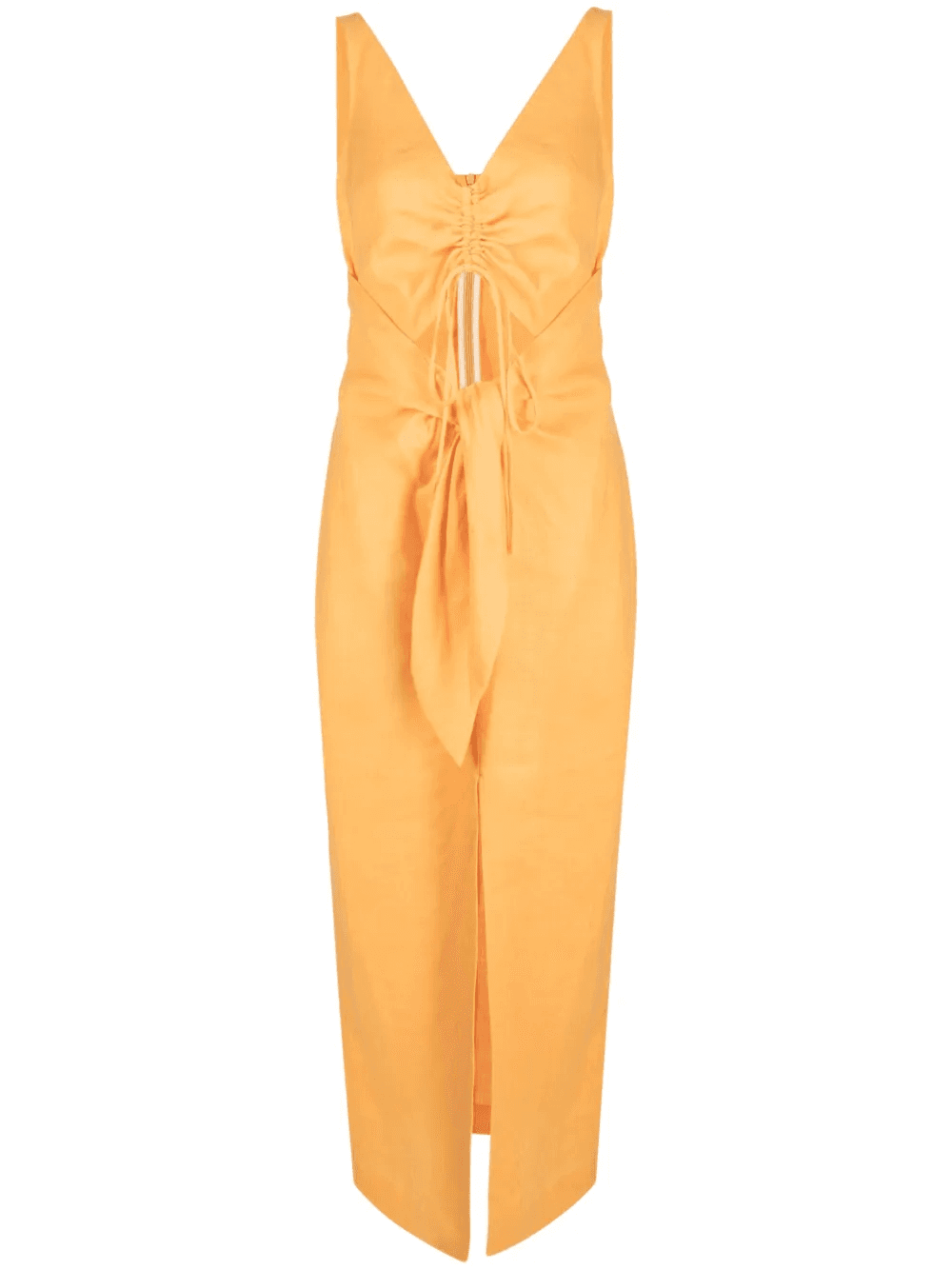 draped linen midi dress - Image 1