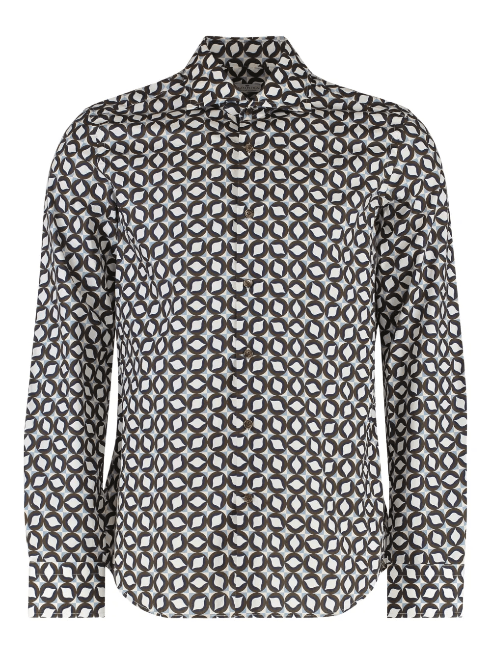 geometric-print cotton shirt - Image 1