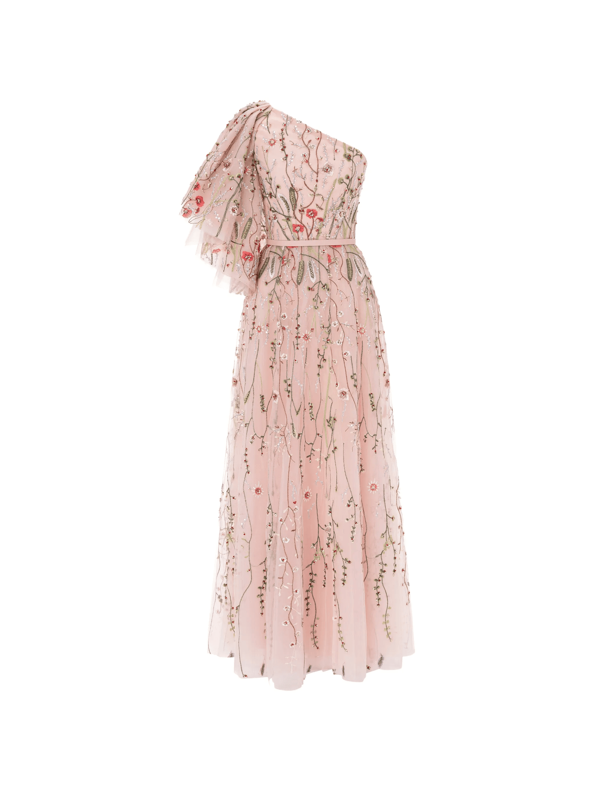 beaded one-shoulder gown maxi dress - Image 1