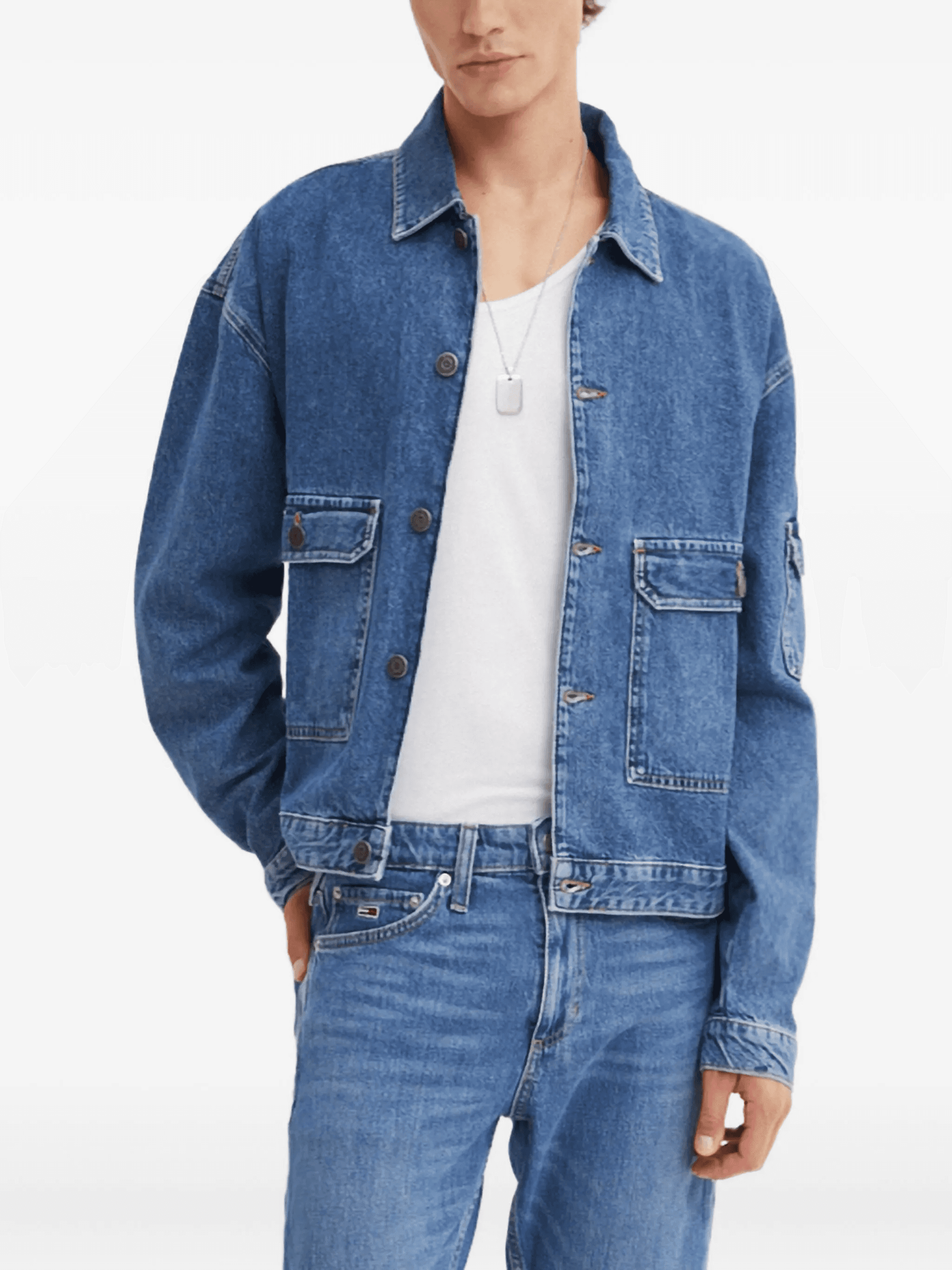 cotton denim jacket - Image 1