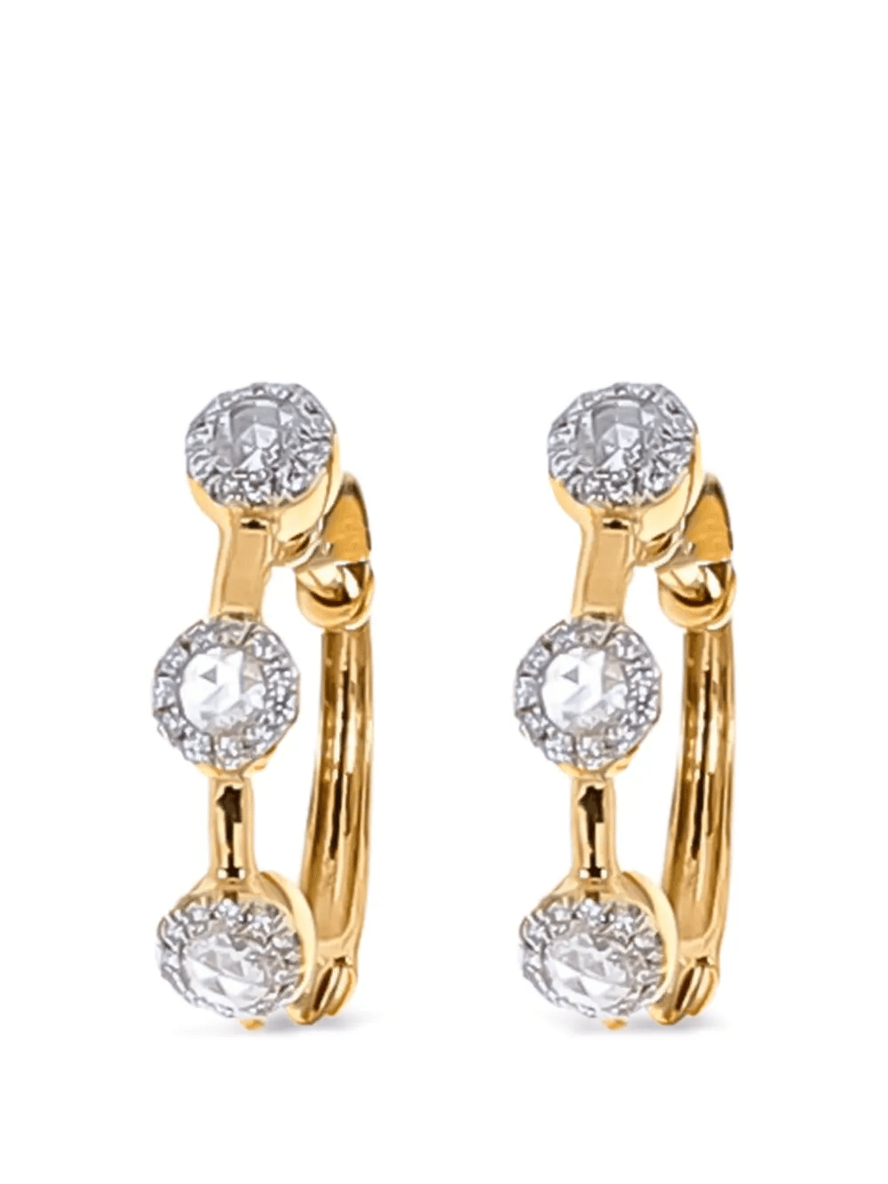 18kt yellow gold Scallop mini hoops - Image 1