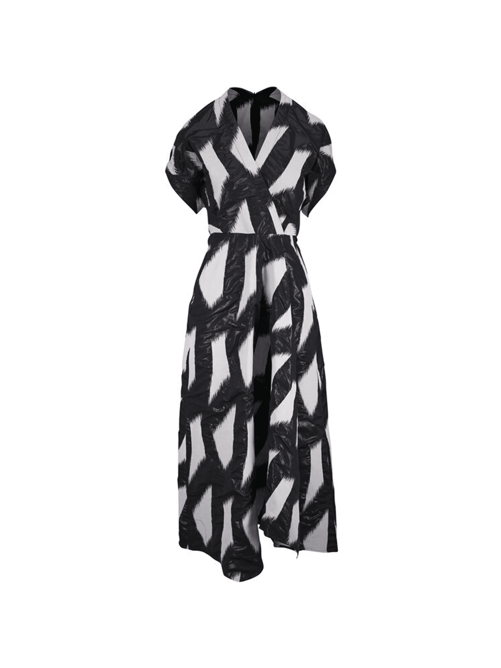 patterned V-neck dress - Image 1