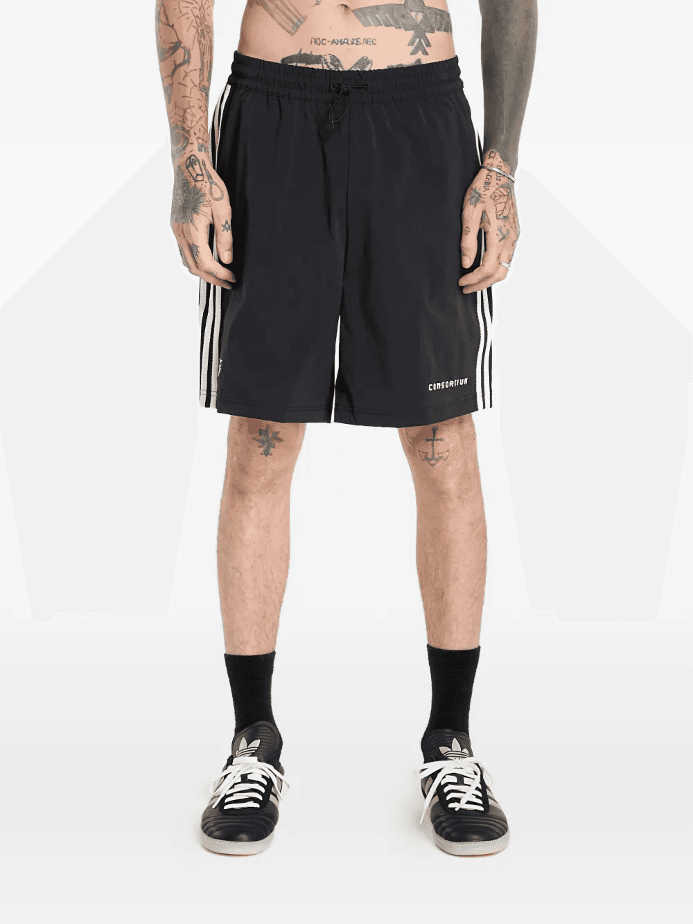 By Consortium stripe-detail track shorts - Image 1