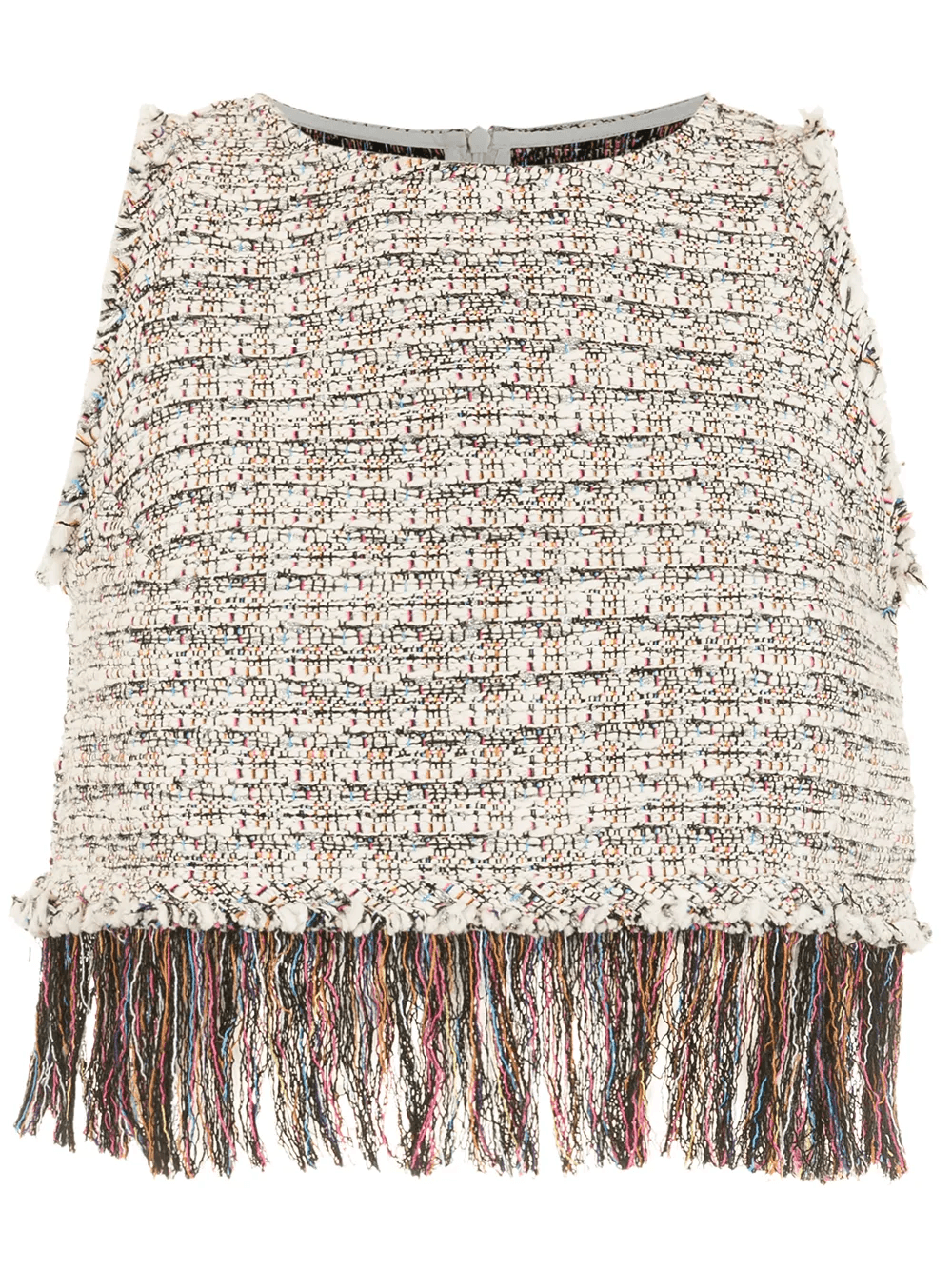 cropped tweed fringe top - Image 1