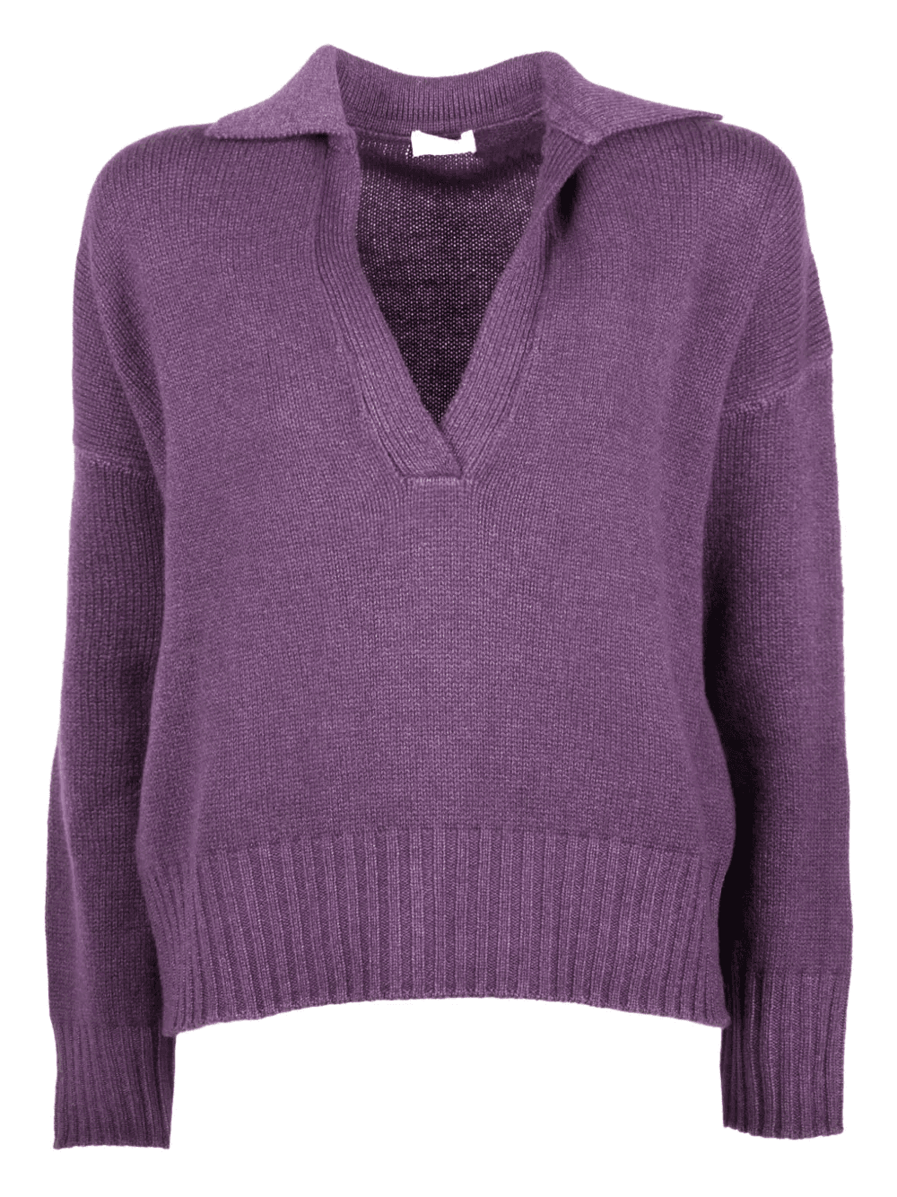 polo-collar V-neck top - Image 1