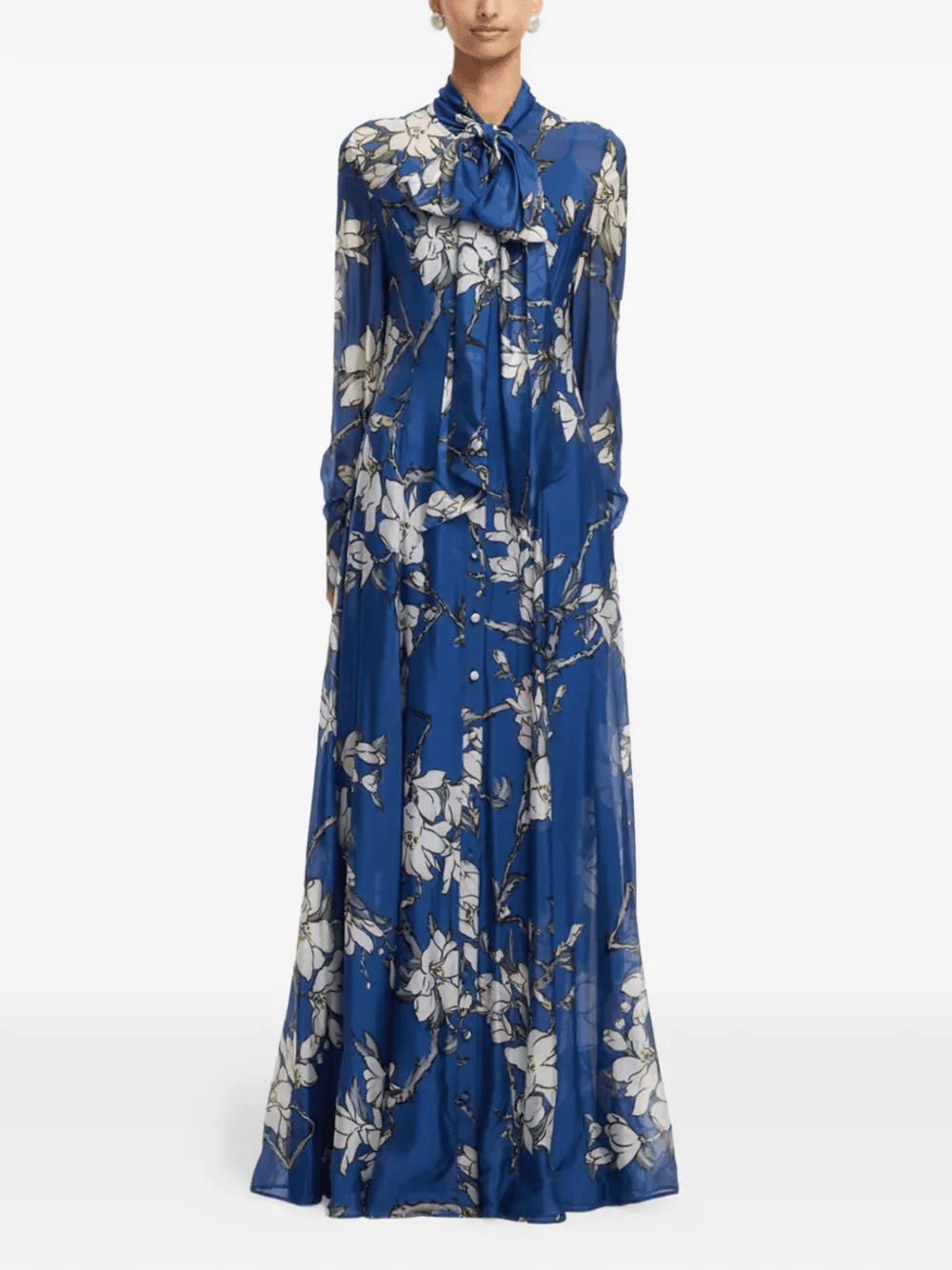 Katrina floral bow maxi dress - Image 1