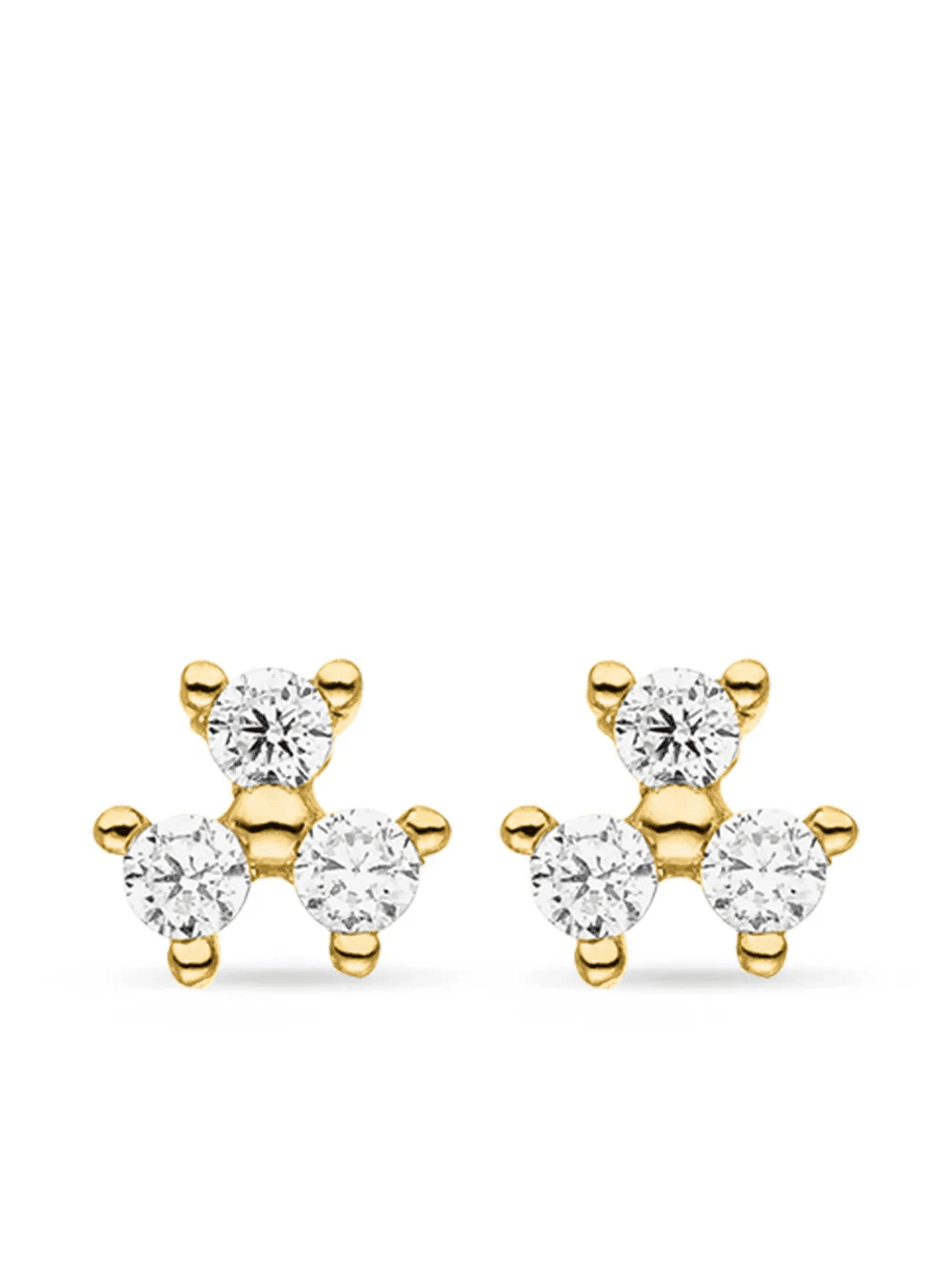 14kt yellow gold Fleur diamond stud earrings - Image 1