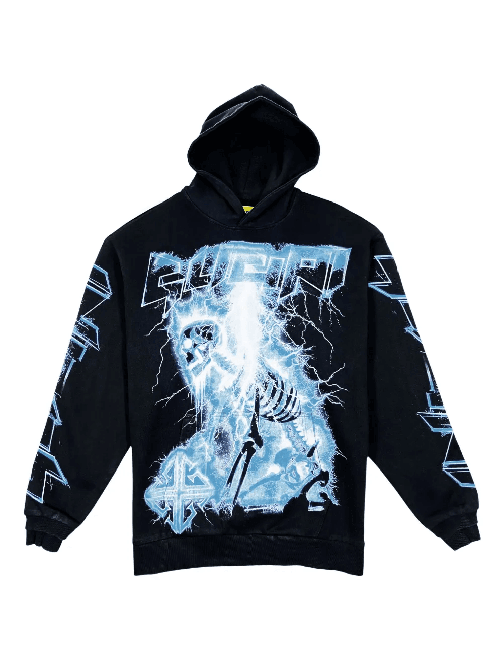 lightning-skeleton print hoodie - Image 1