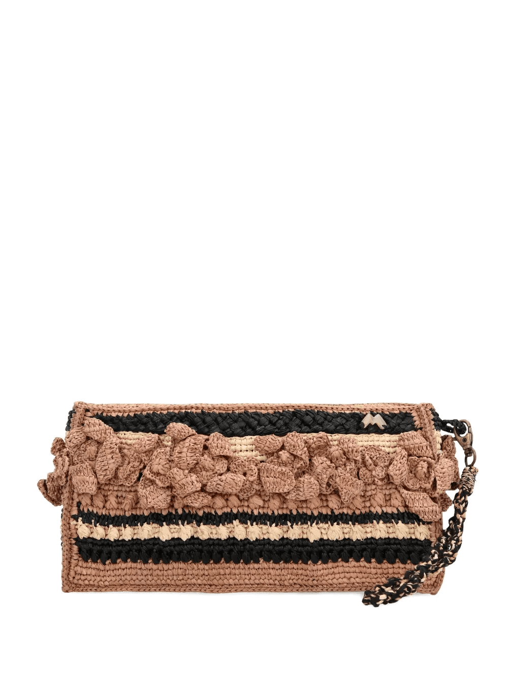 Tanala raffia-crochet striped clutch - Image 1