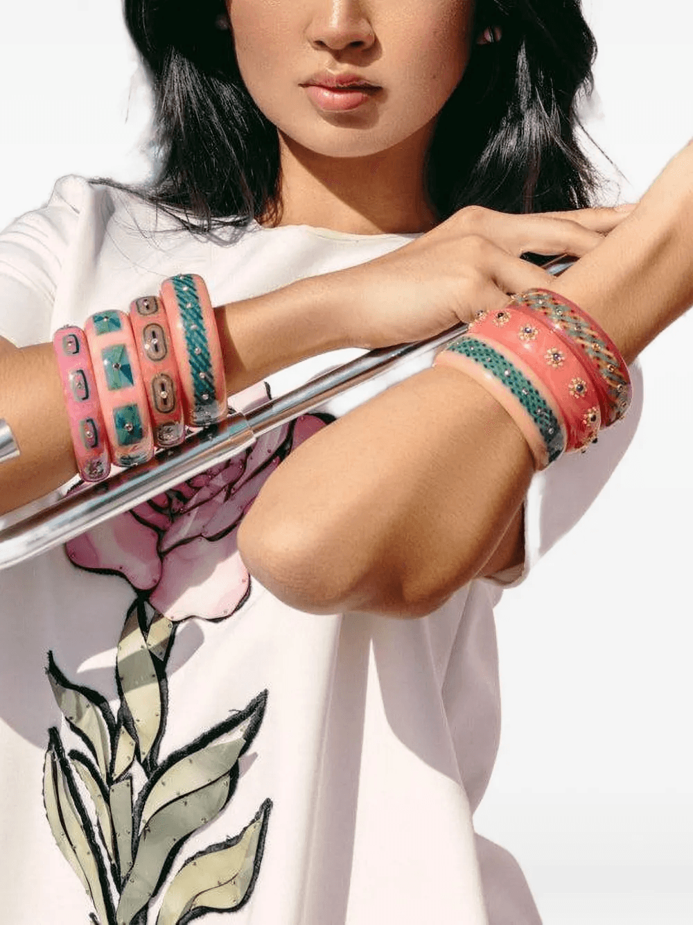 18K yellow gold bakelite bracelet - Image 1