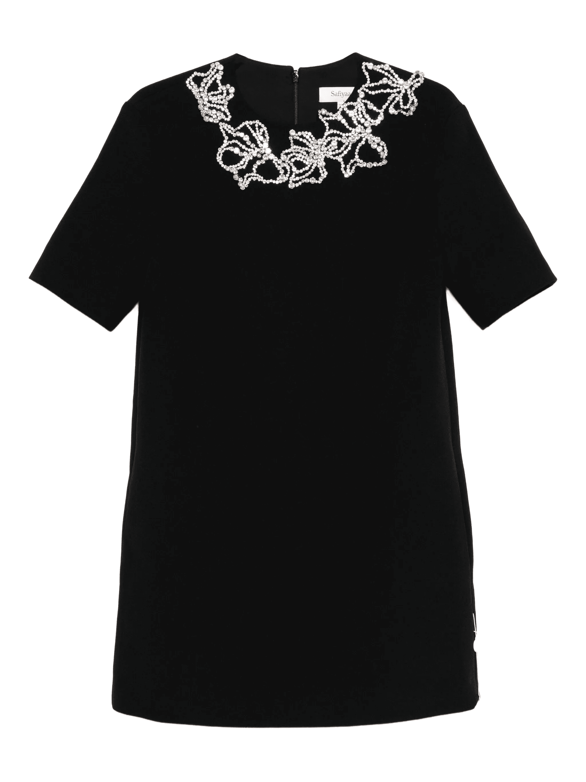 embellished short-sleeved mini day dress - Image 1