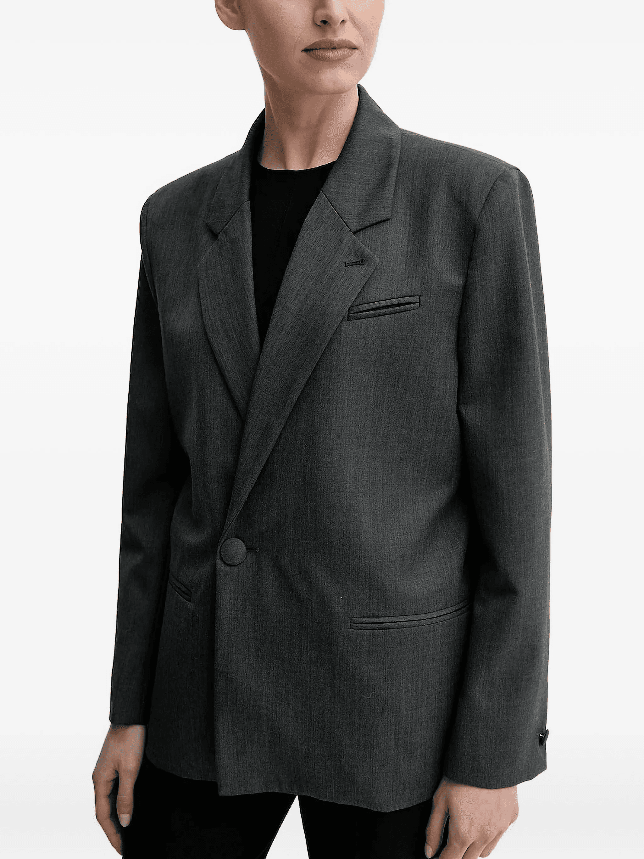 single-button long-sleeve jacket - Image 1