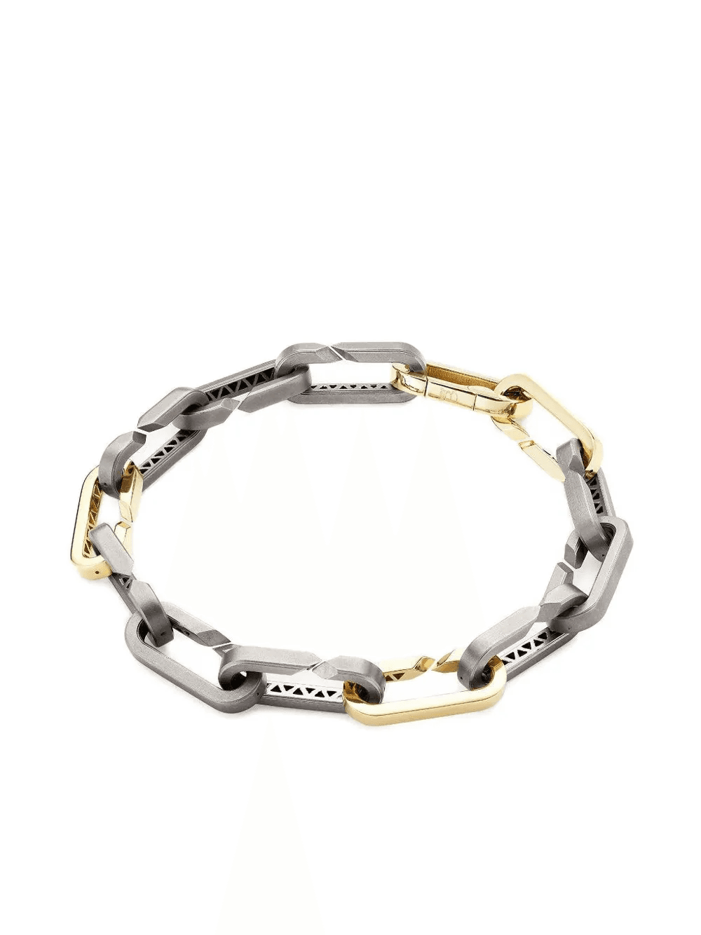 18K yellow gold and titanium Thirteen Paperclip Link bracelet - Image 1