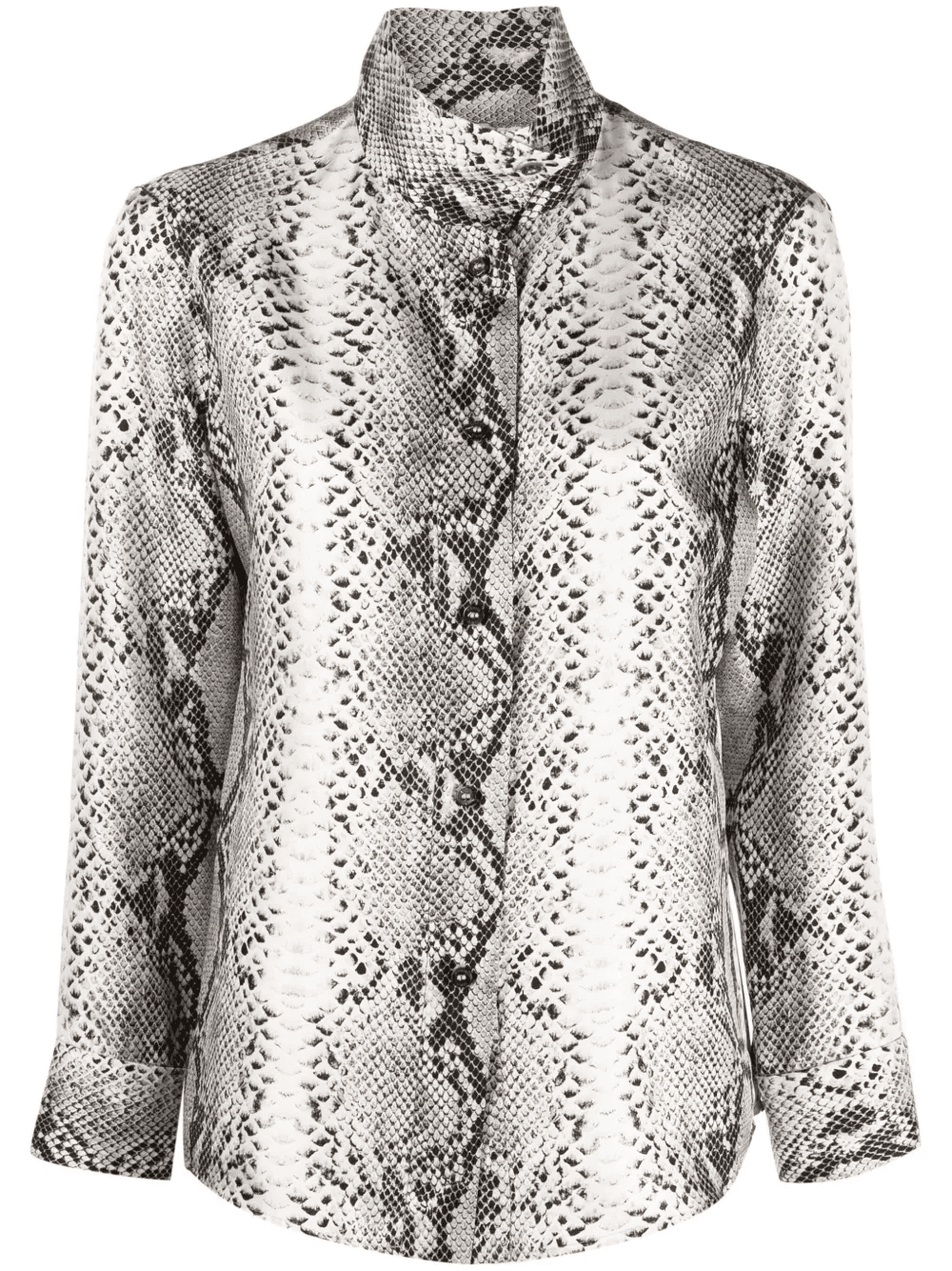 snakeskin-print high-neck silk shirt - Image 1