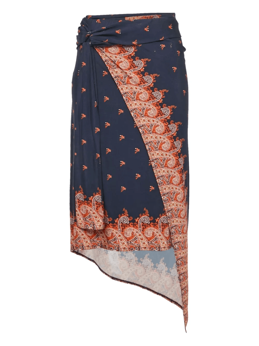 paisley-print asymmetric skirt - Image 1