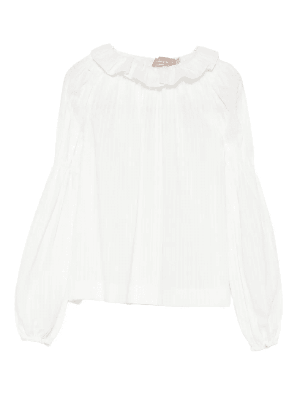 ruffled-neck long-sleeve blouse - Image 1