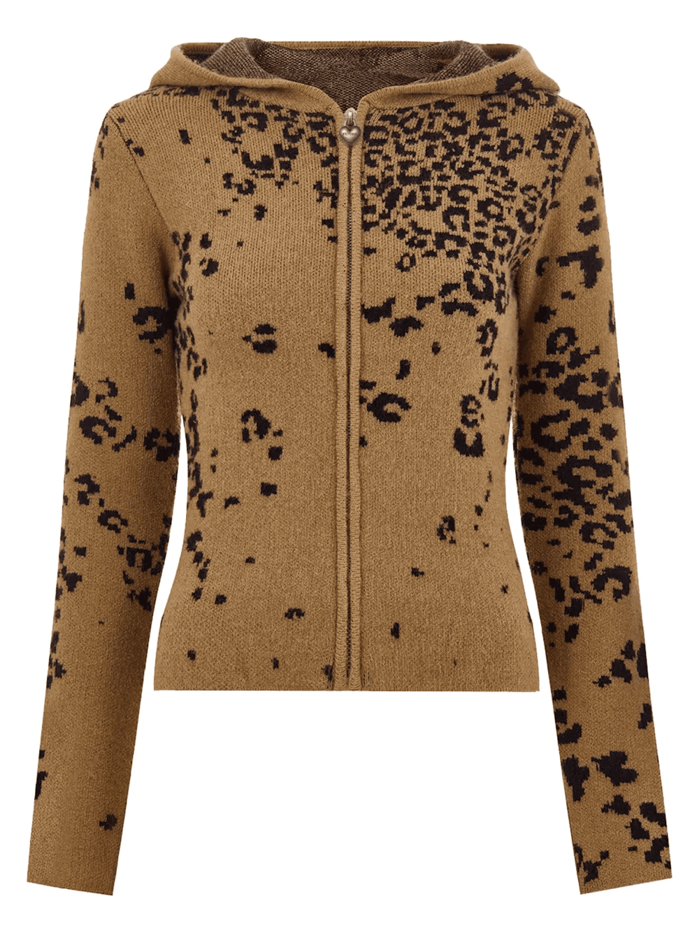 cheetah-print zip-up hoodie - Image 1
