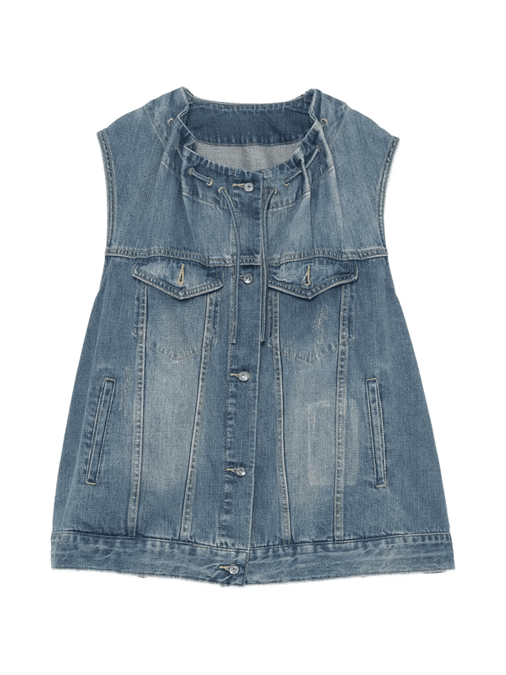 cotton denim vest - Image 1