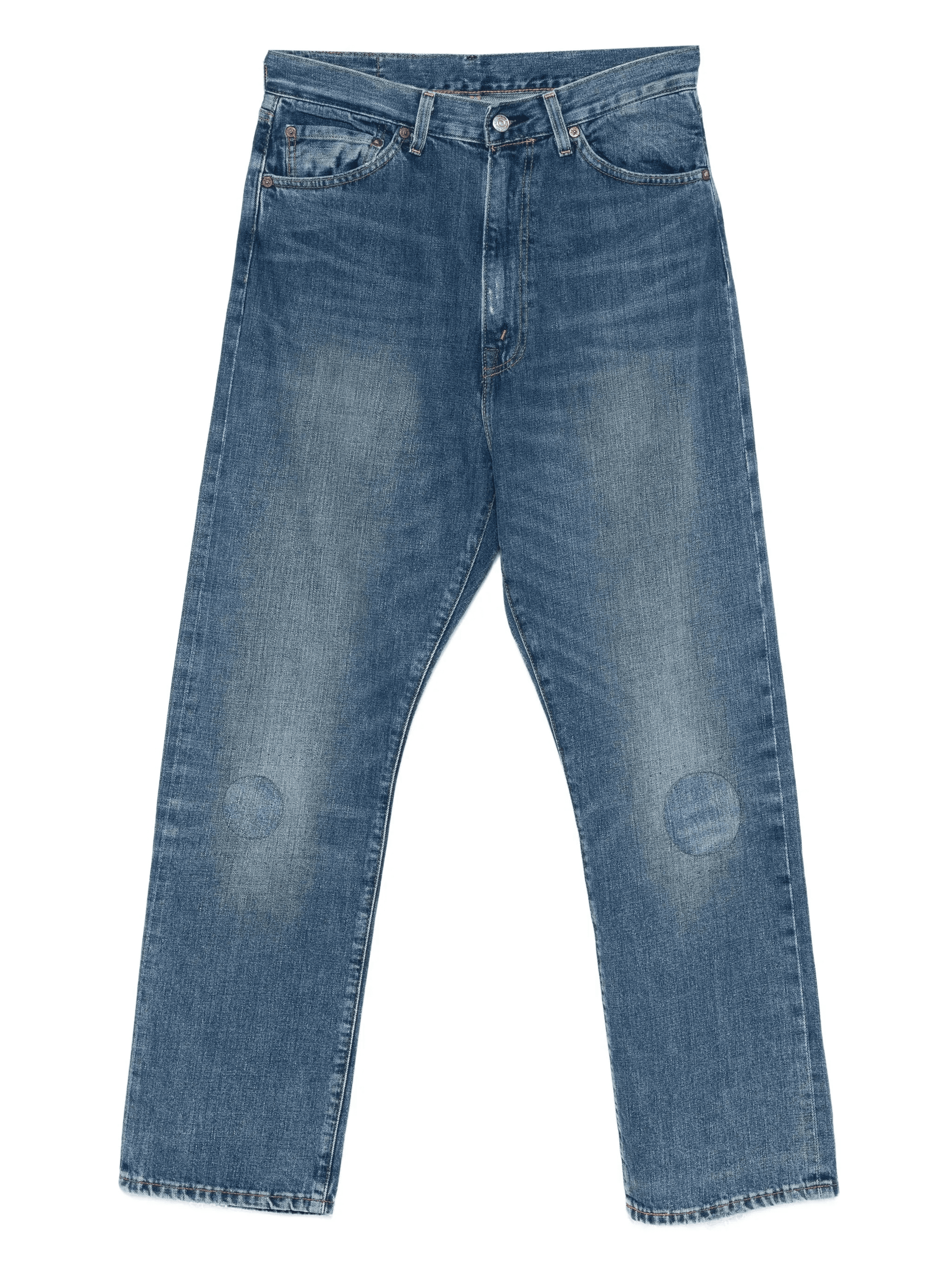 knee-patch faded jeans - Image 1