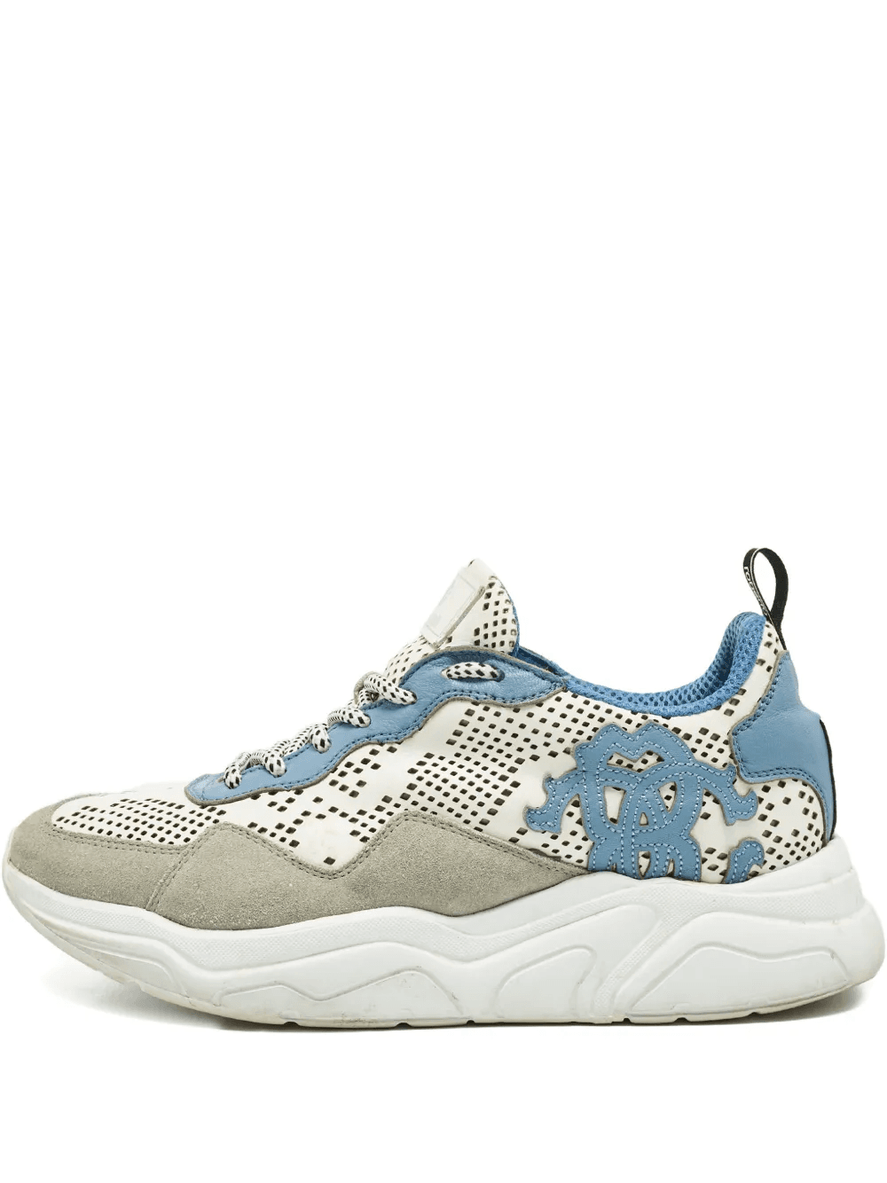 lace-up suede-panel sneakers - Image 1