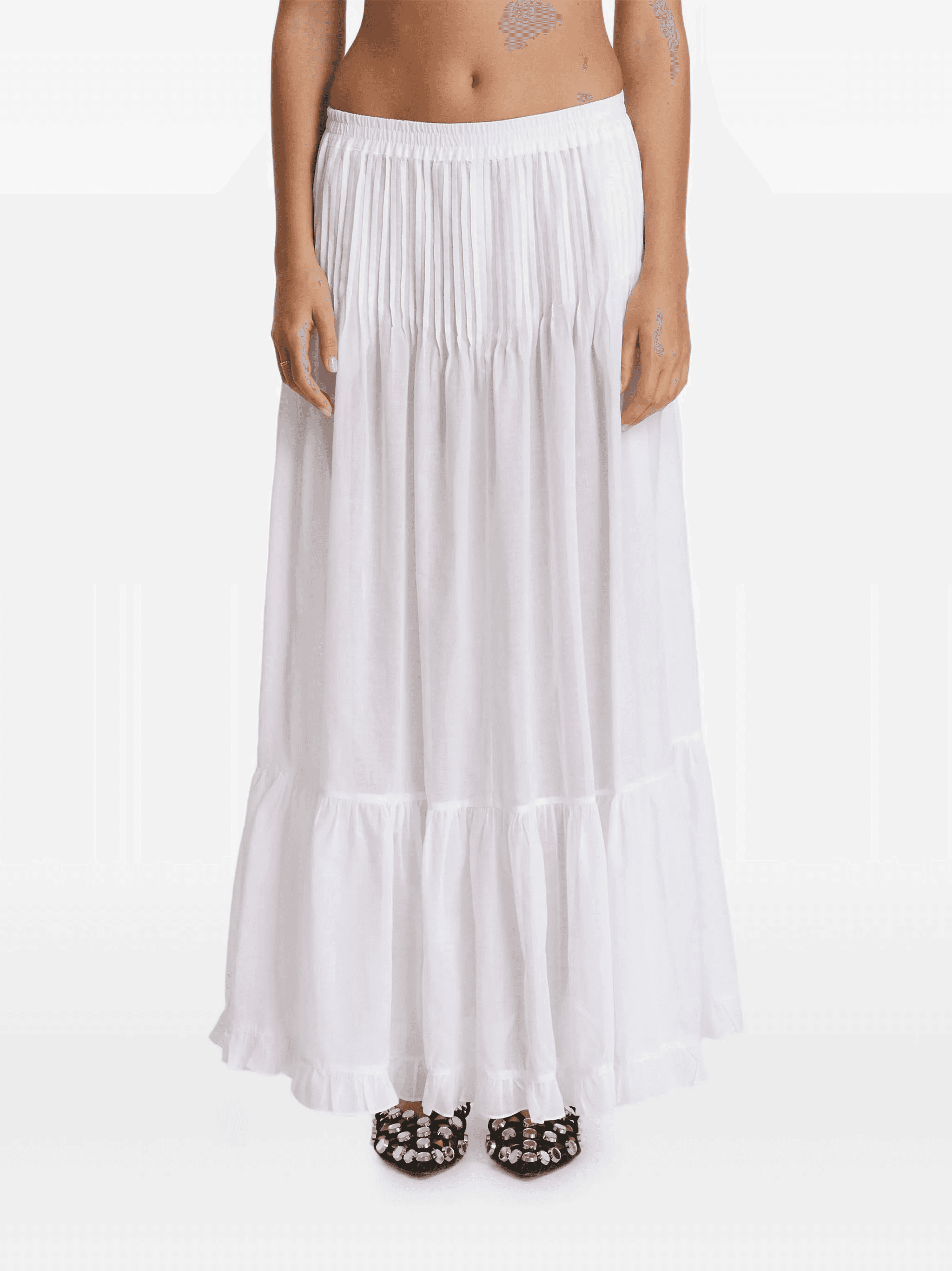 pleated ruffled maxi skirt - Image 1