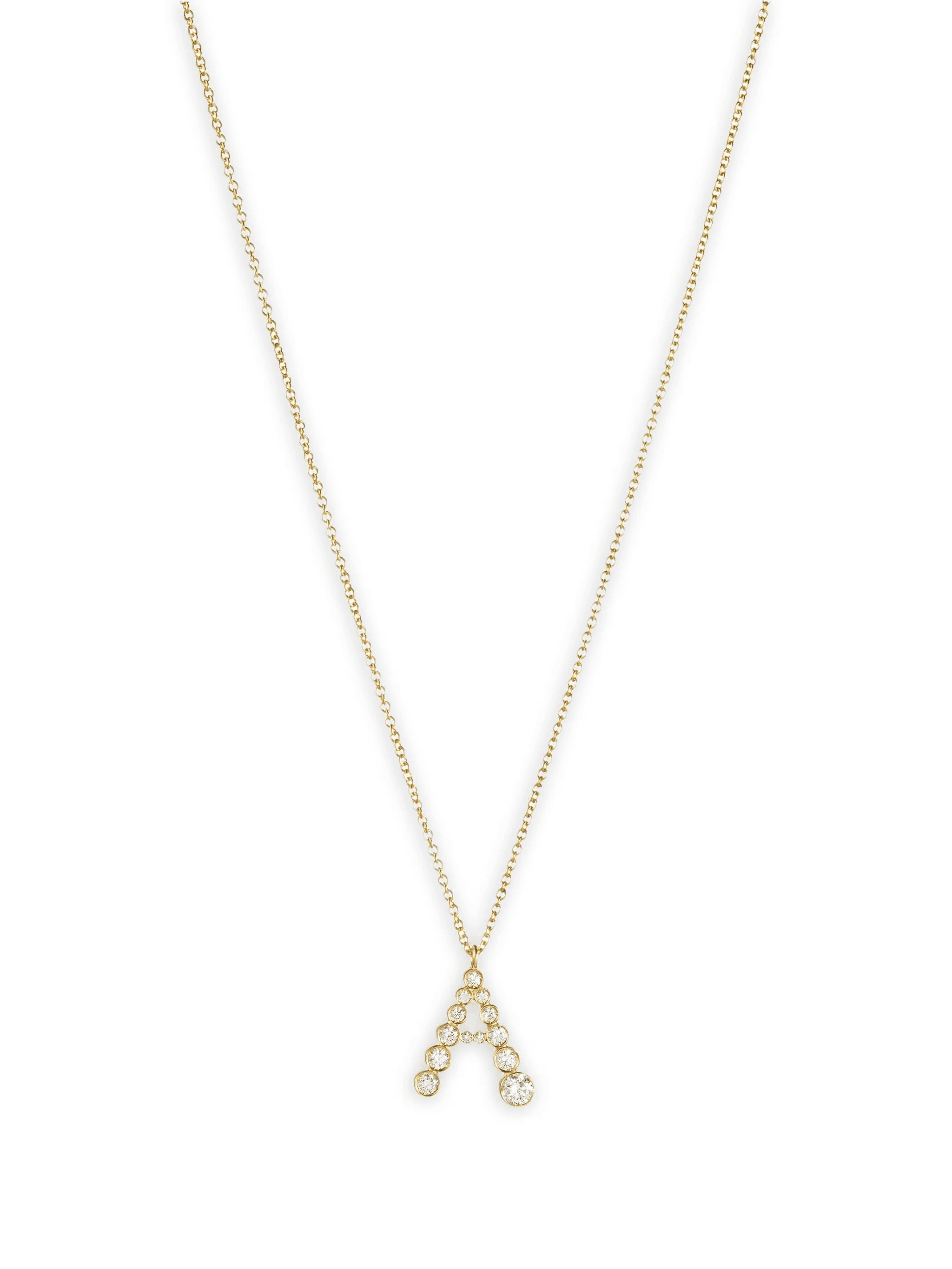 18K recycled yellow gold Soprano A diamond necklace - Image 1