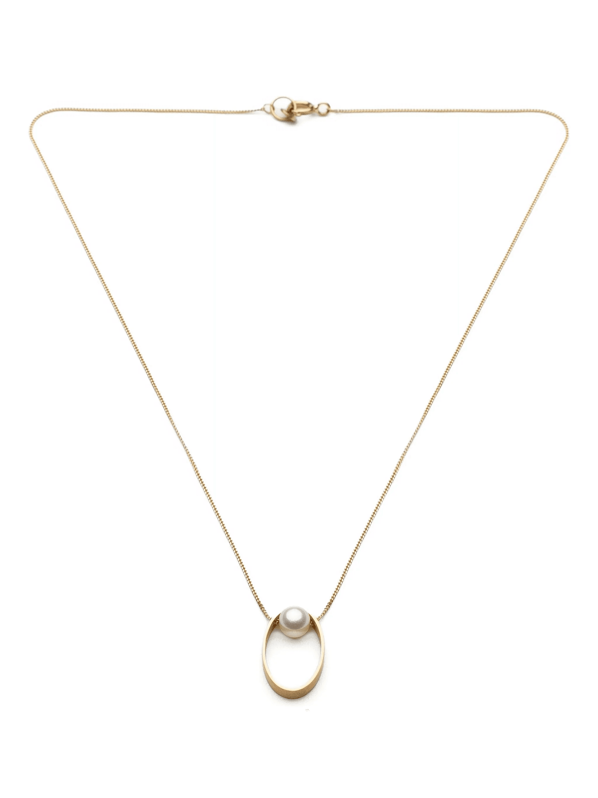 18K yellow gold Ellisse pearl necklace - Image 1