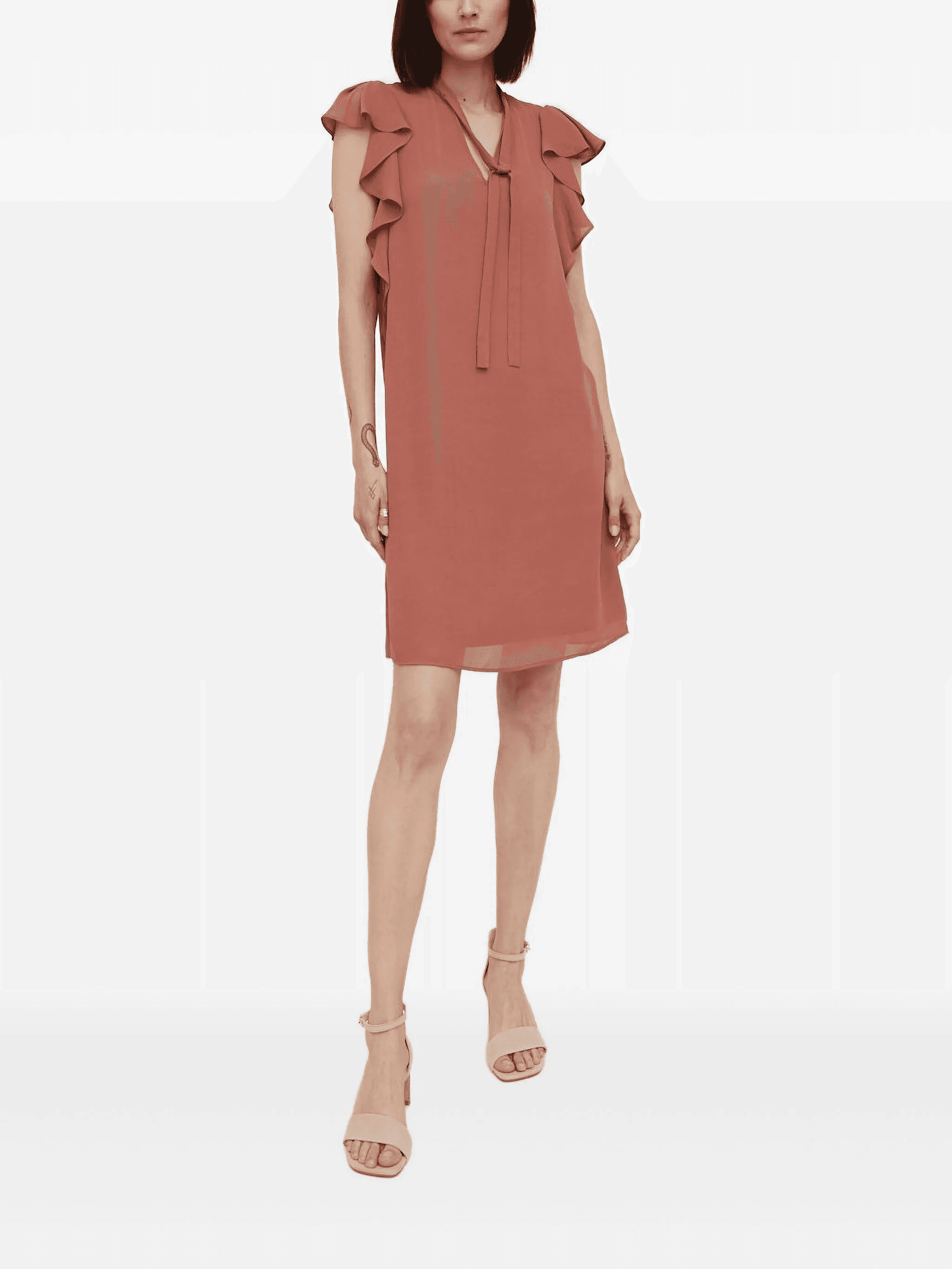 ruffled-sleeve mini dress - Image 1