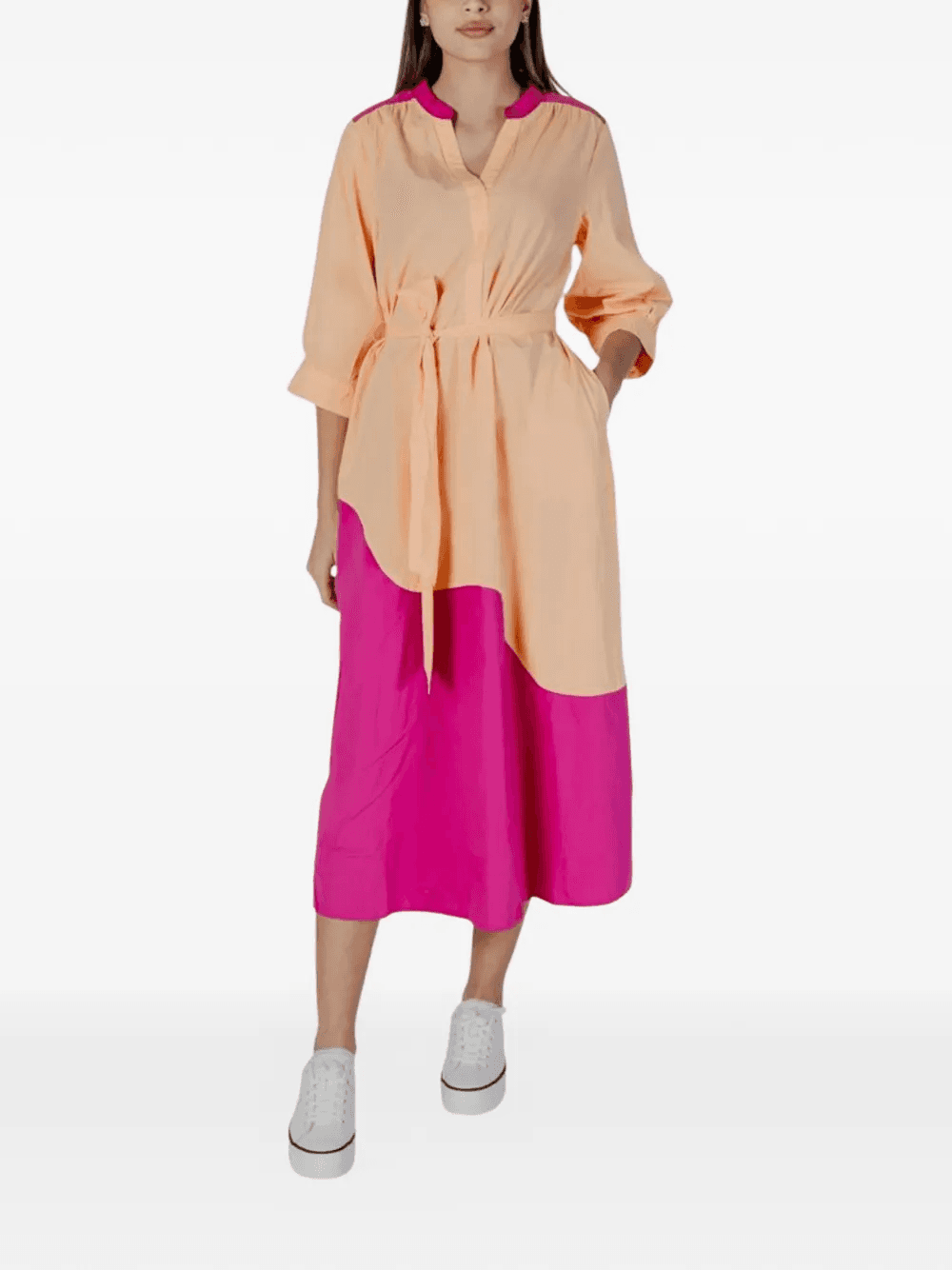 colour-block shirt midi dress - Image 1