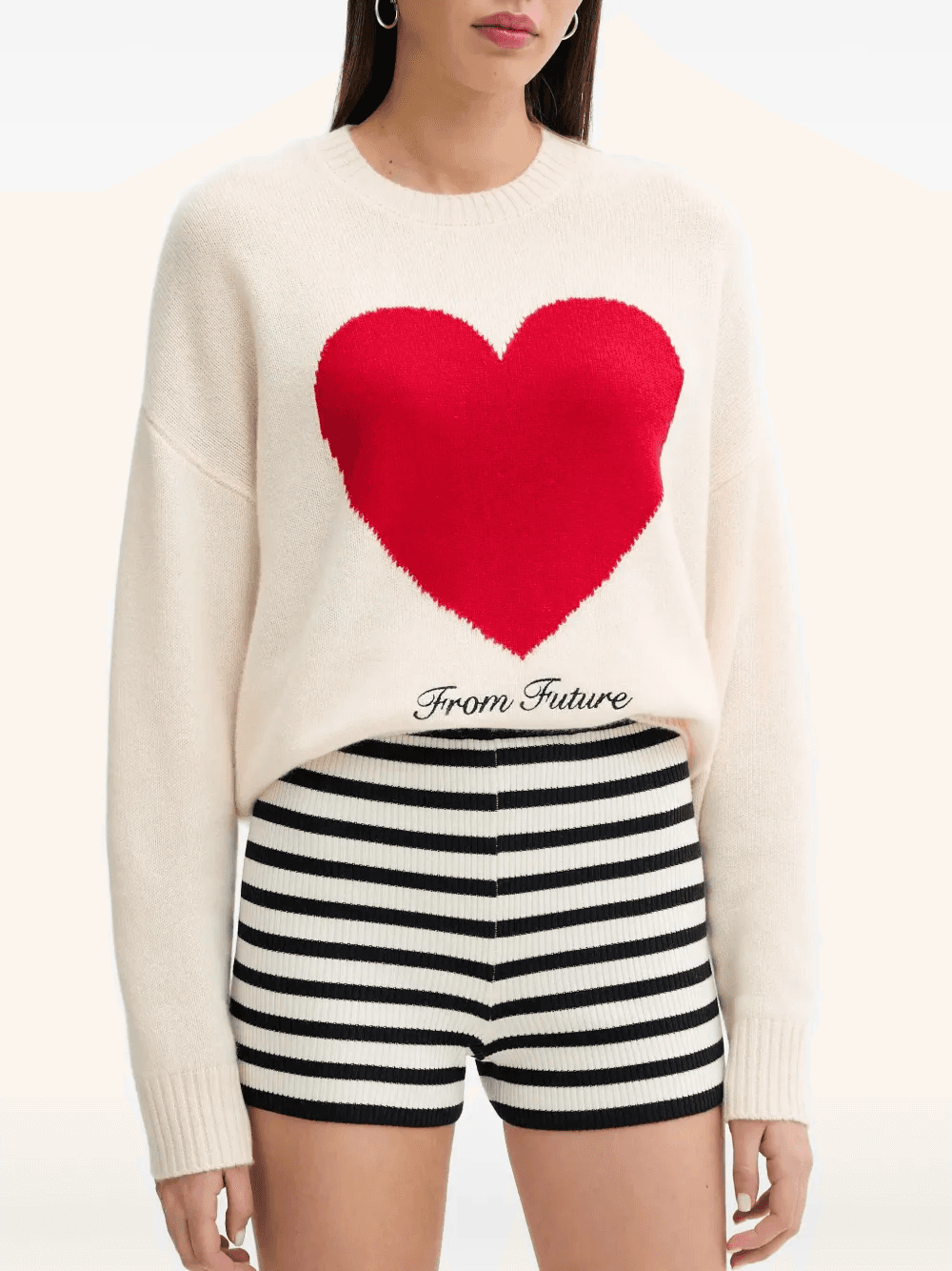 striped ribbed shorts - Image 1