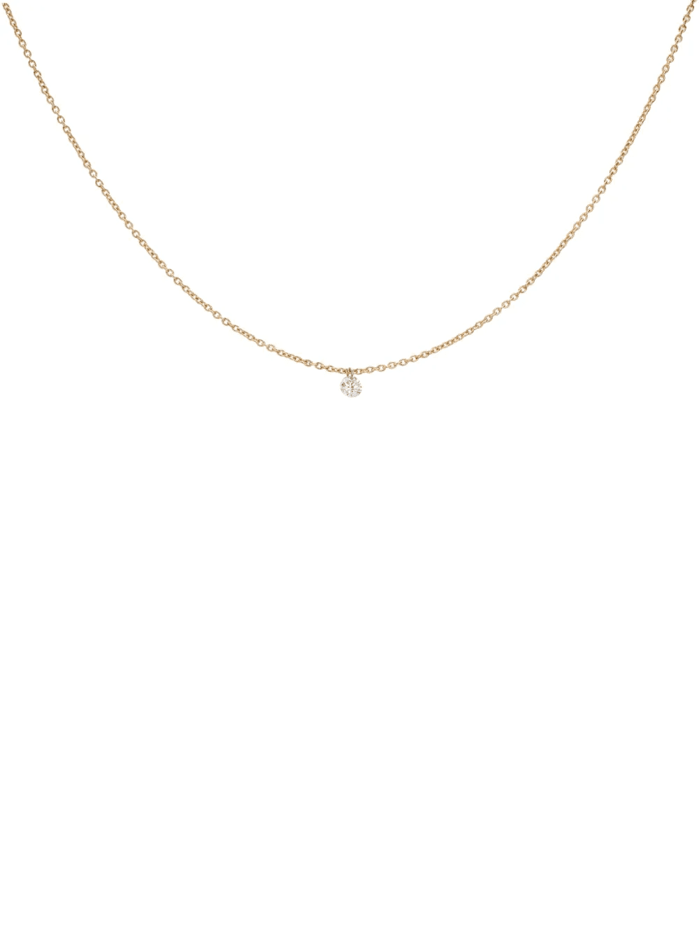 18K yellow gold Emilie diamond solitaire necklace - Image 1