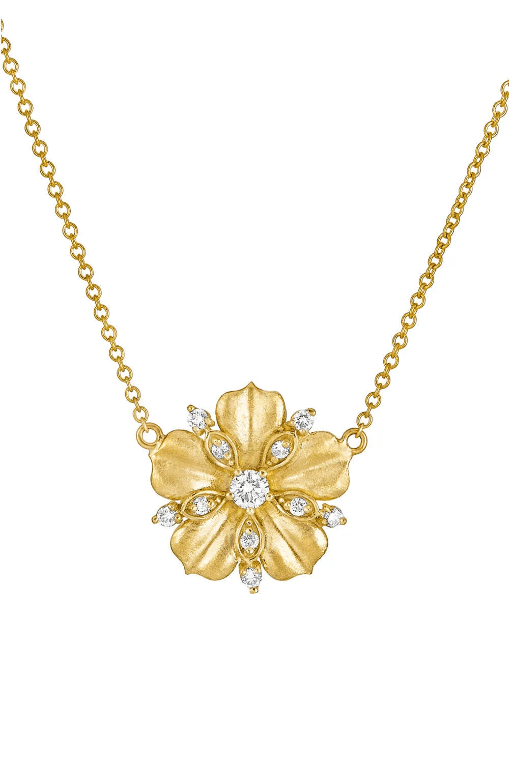 yellow gold Jasmine Bloom diamond pendant - Image 1