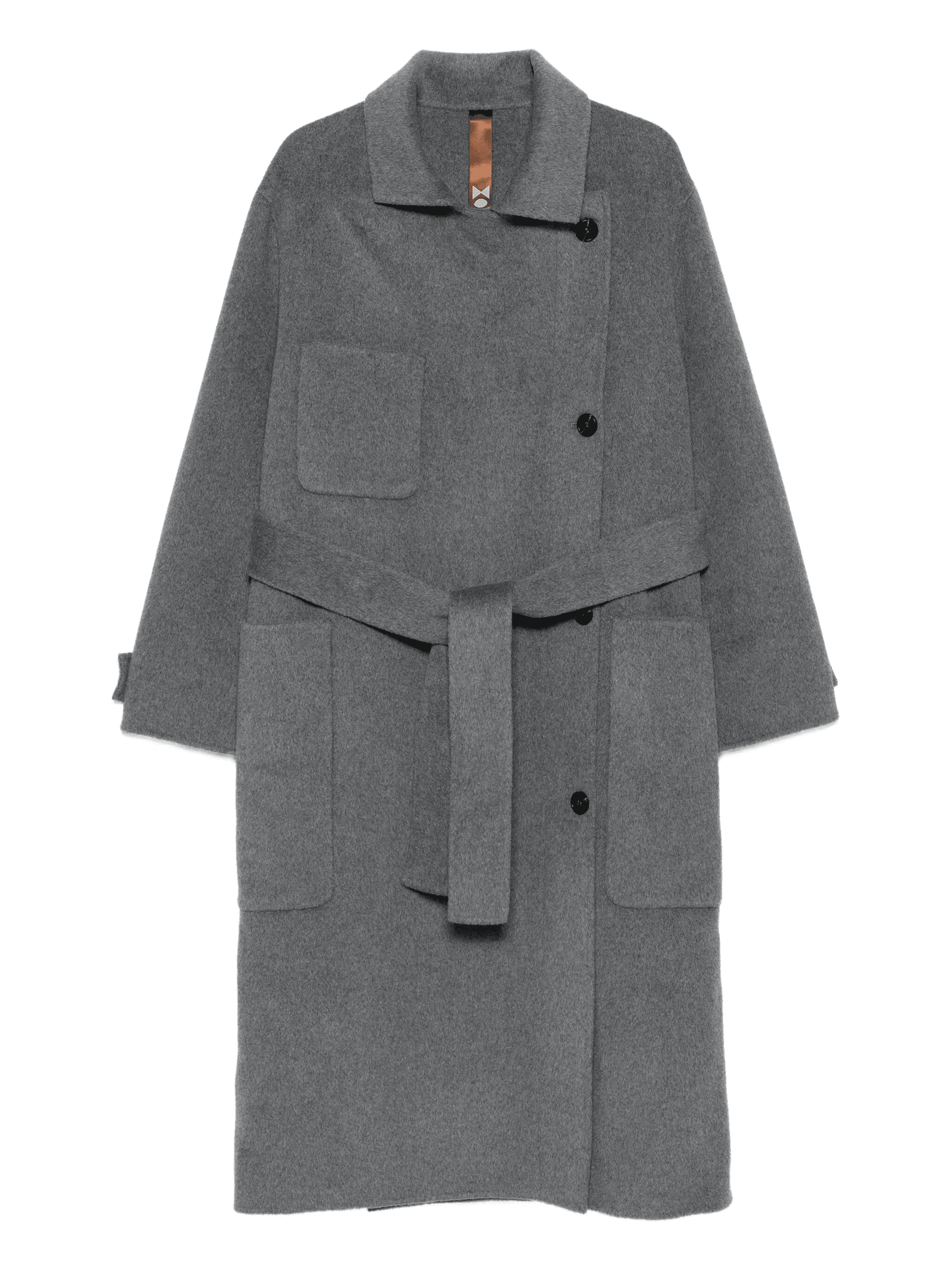 belted patch-pocket coat - Image 1