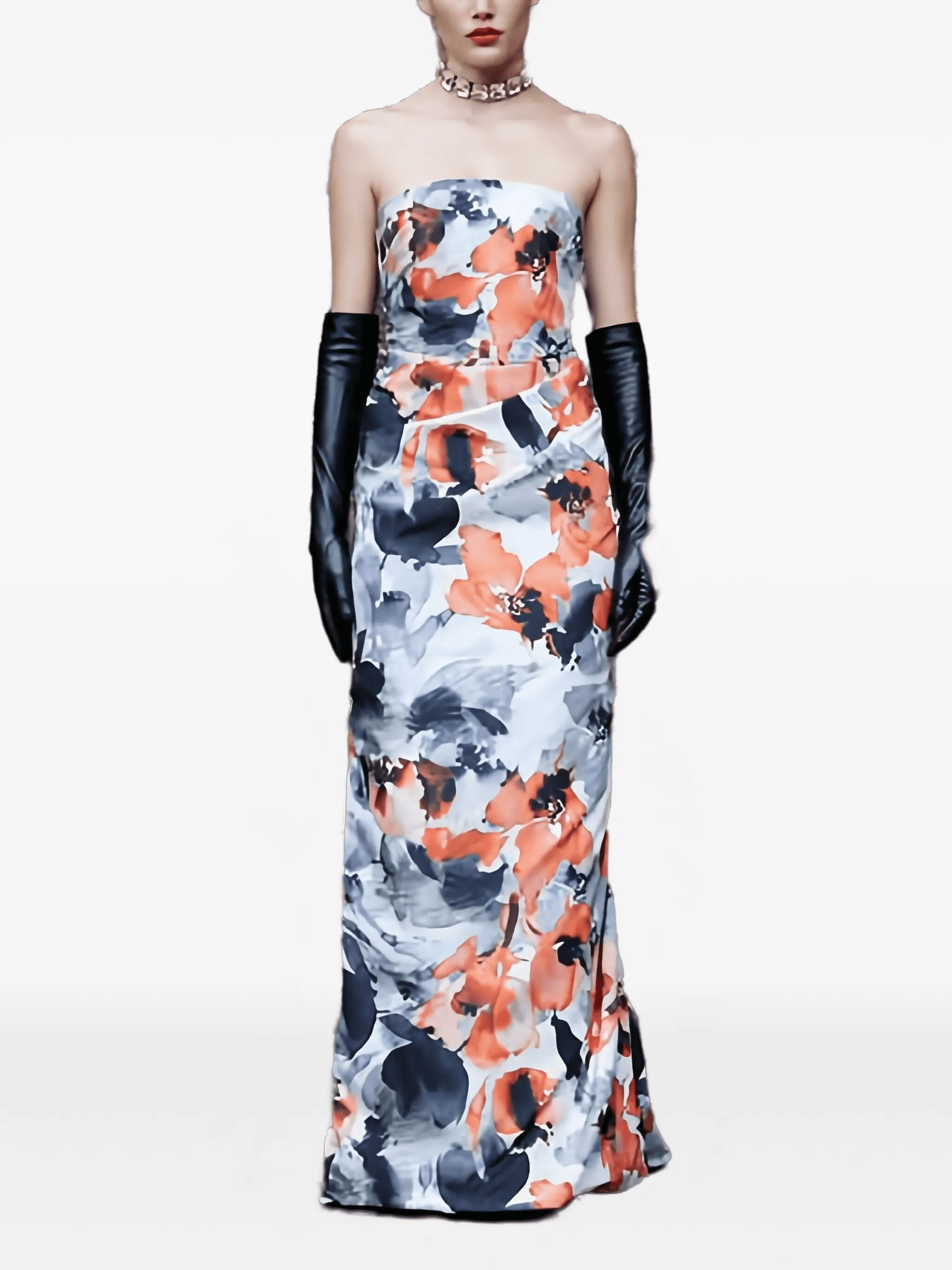 floral strapless dress - Image 1