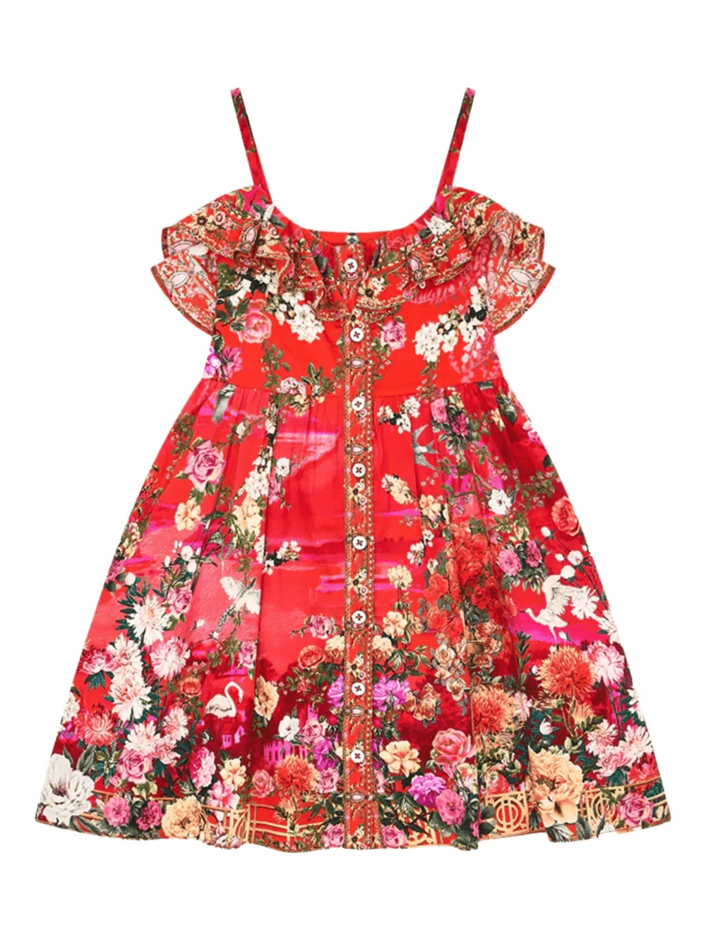floral-printed ruffled dress - Image 1