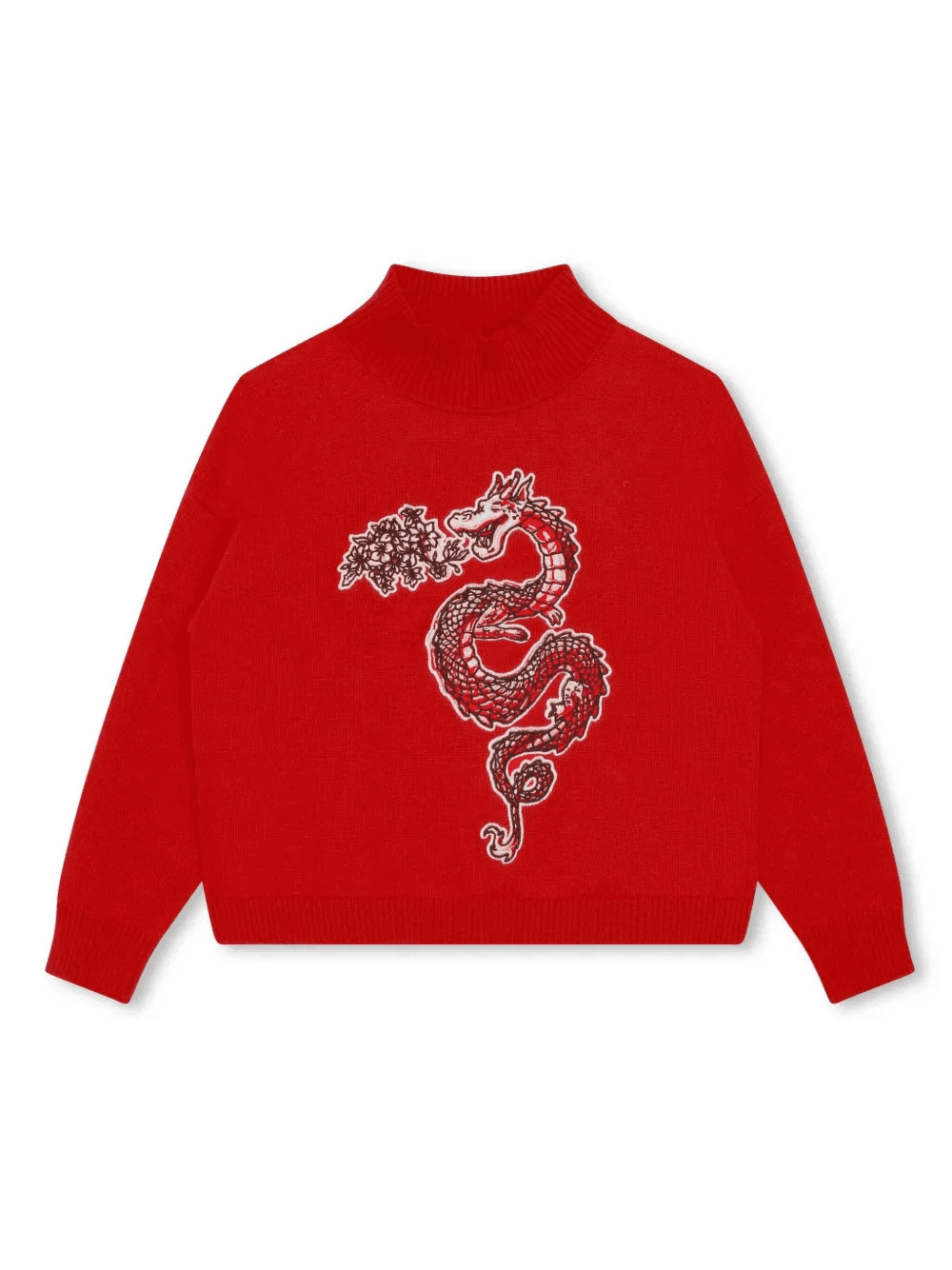 high-neck intarsia-knit logo jumper - Image 1