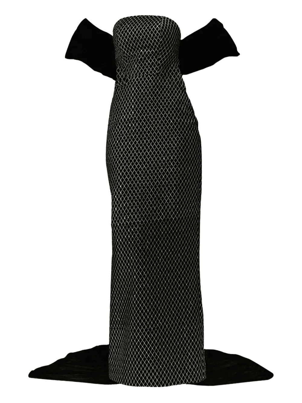 velvet-panel maxi dress - Image 1