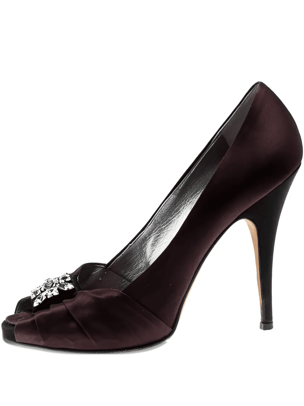 125mm satin crystal-detail pumps - Image 1