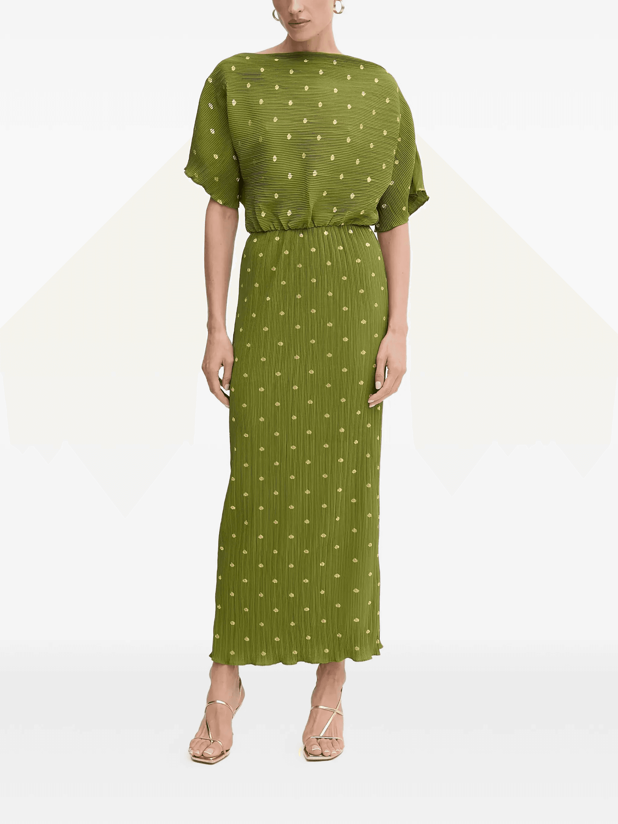 polka-dot plissé maxi dress - Image 1