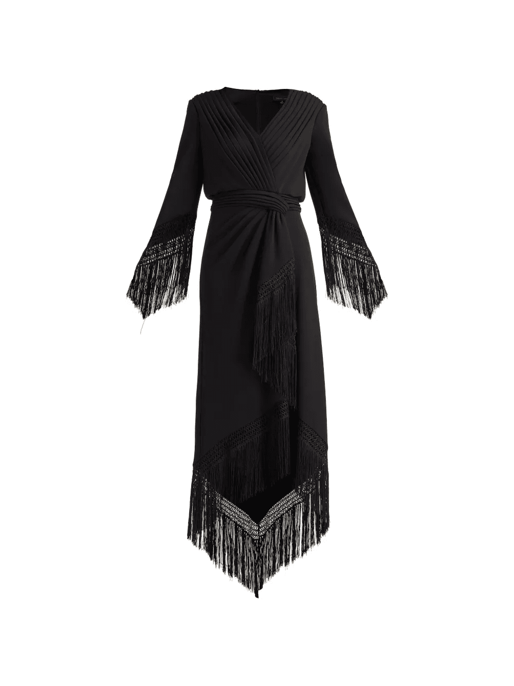fringed V-neck midi dress - Image 1