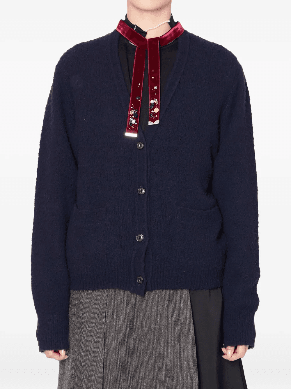 embellished button-down cardigan - Image 1