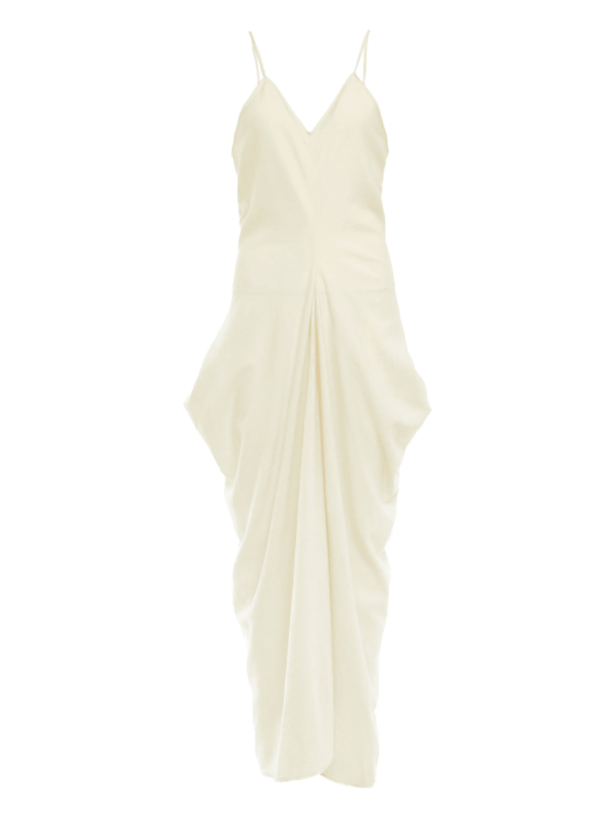 draped V-neck asymmetric party dress - Image 1