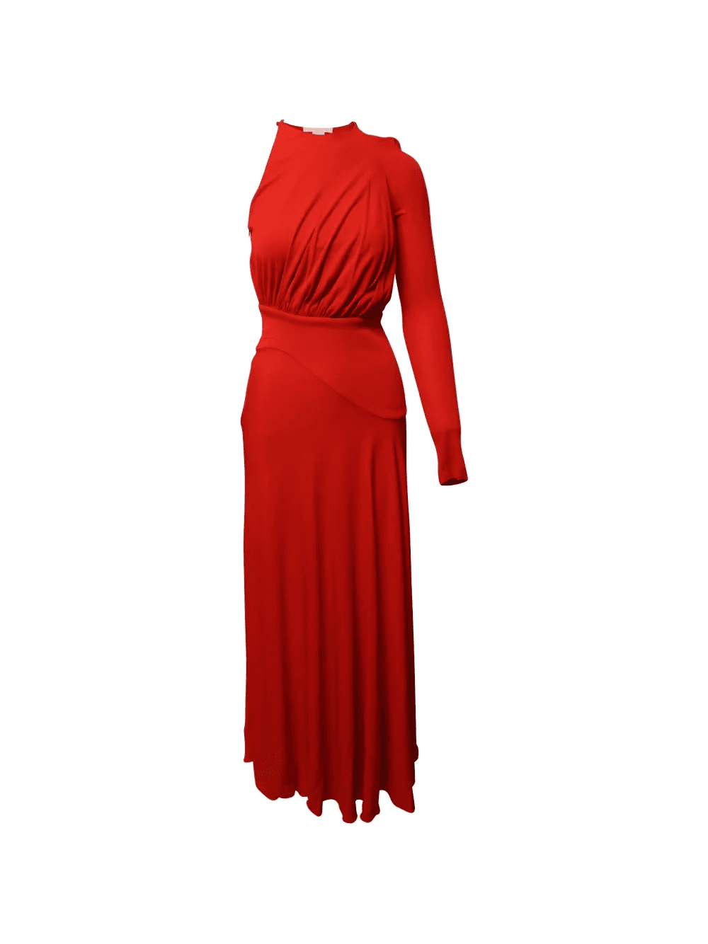 gathered one-shoulder gown dress - Image 1
