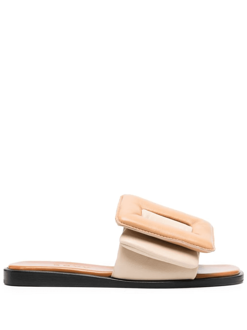 puffy buckle-detail leather sandals - Image 1