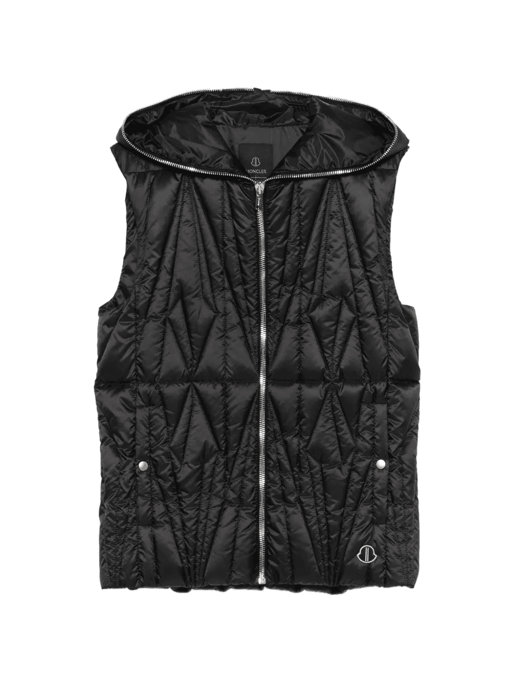 hooded diamond quilted vest - Image 1