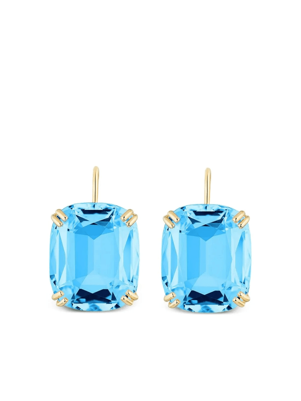 18K yellow gold blue topaz earrings - Image 1