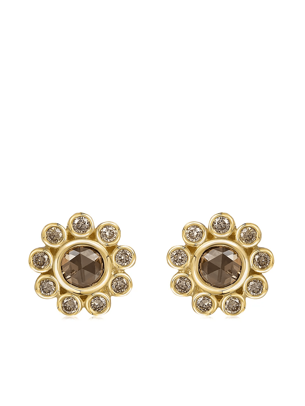 14kt recycled yellow gold Aditi diamond stud earrings - Image 1