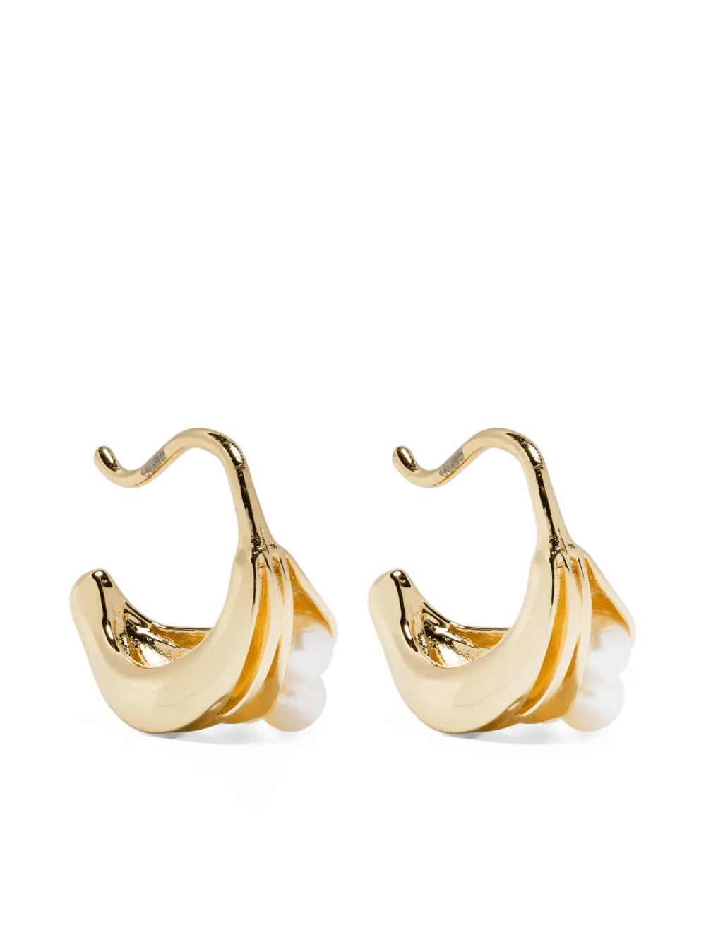 x Quentin Jones freshwater pearl folded hoop earrings - Image 1