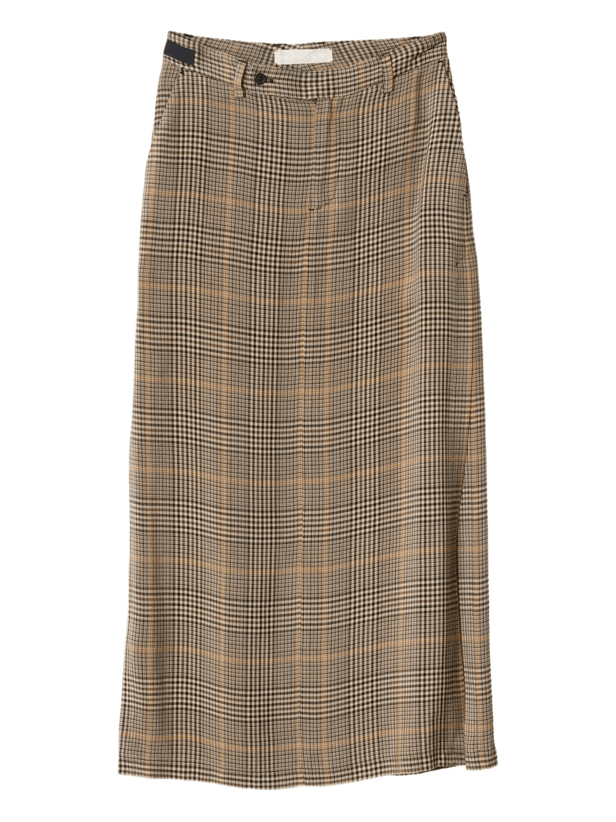 Troy checked belted midi skirt - Image 1