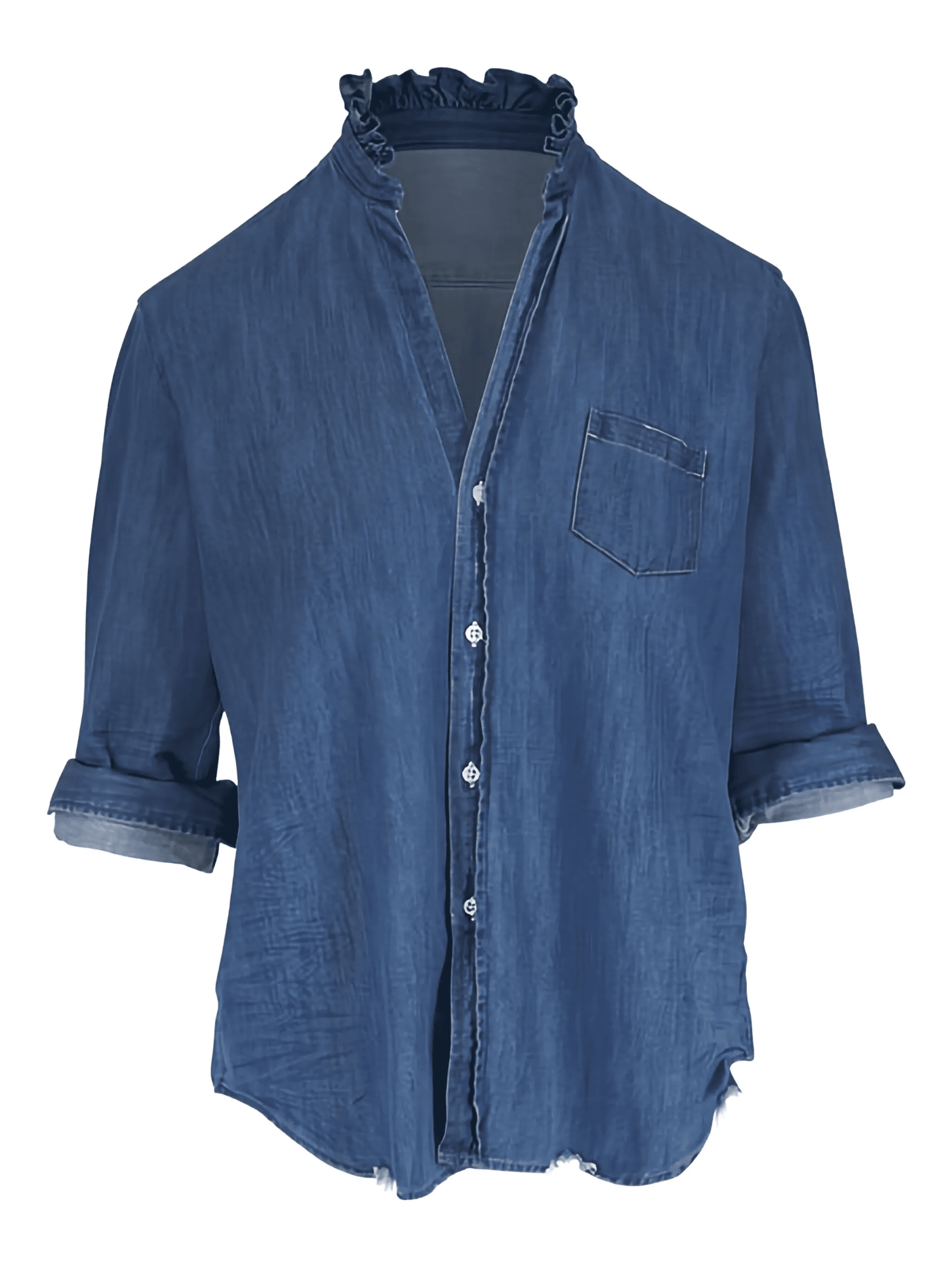 ruffled denim shirt - Image 1